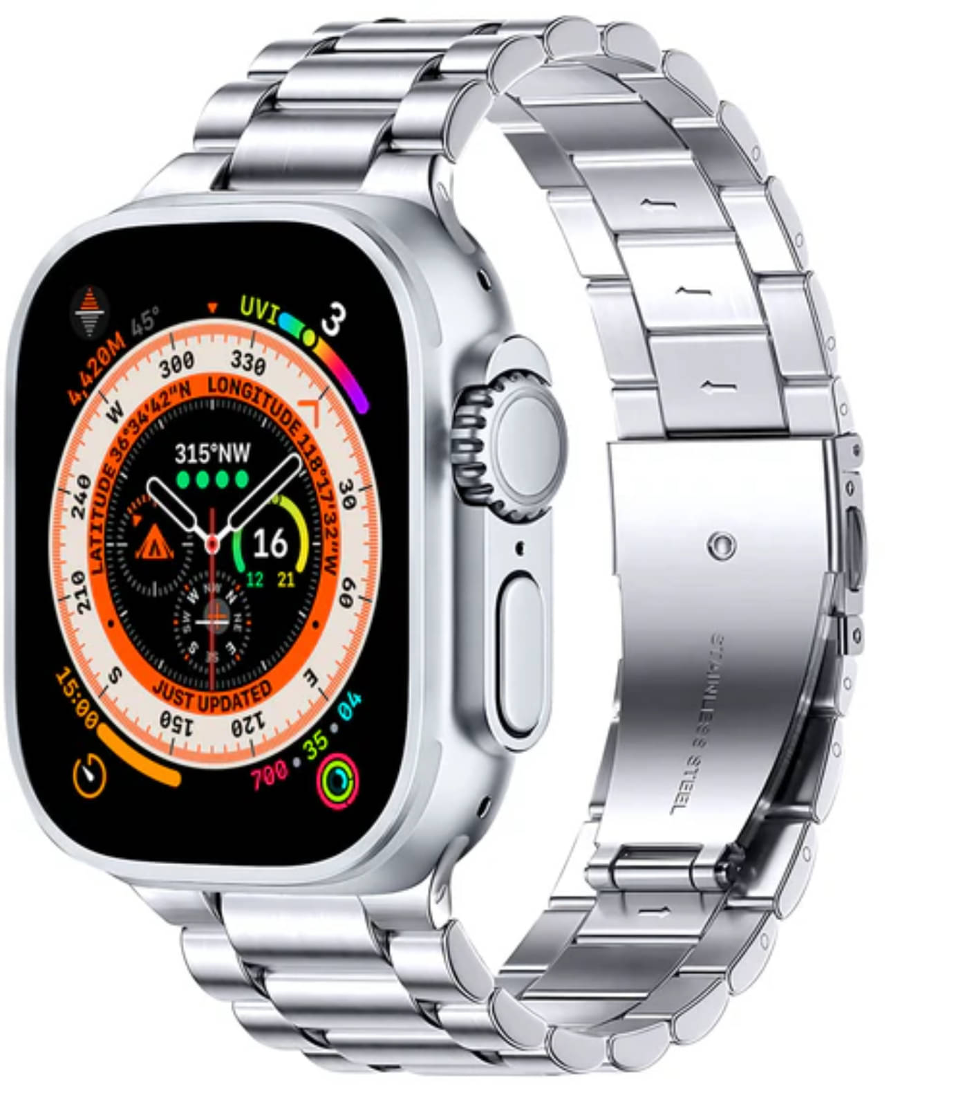     			VERONIC ULTRA Watch with Wireless Charging Silver Smart Watch
