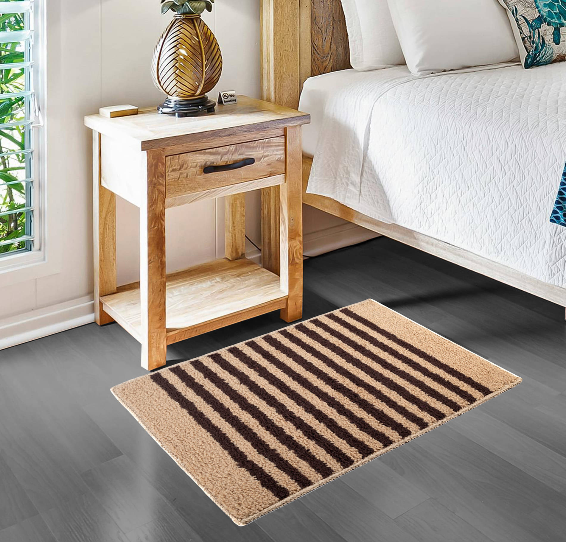    			ADIRNY - Anti-skid Polycotton Door Mat ( 59 X 39 cm ) Single - Brown