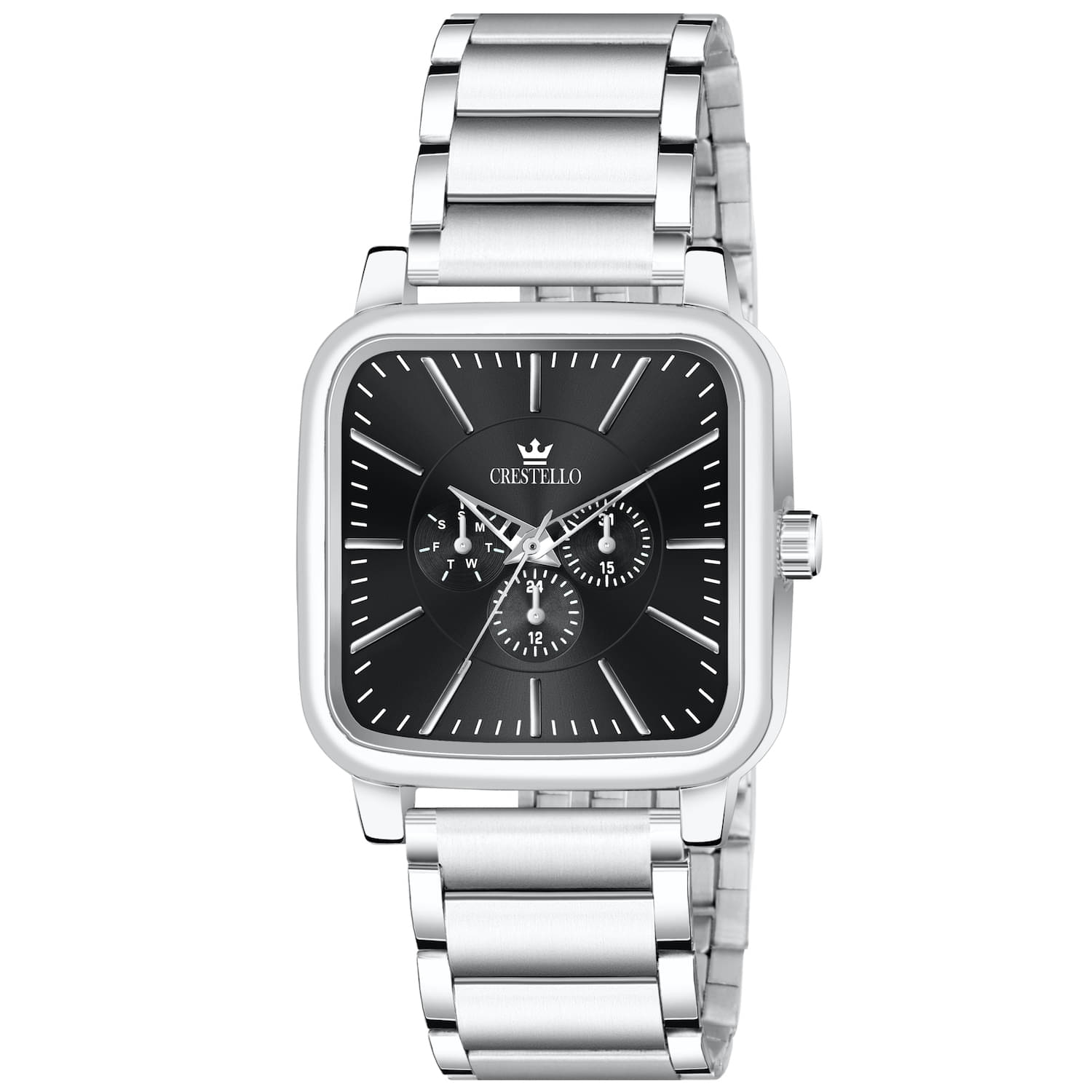     			Crestello Black Metal Analog Men's Watch