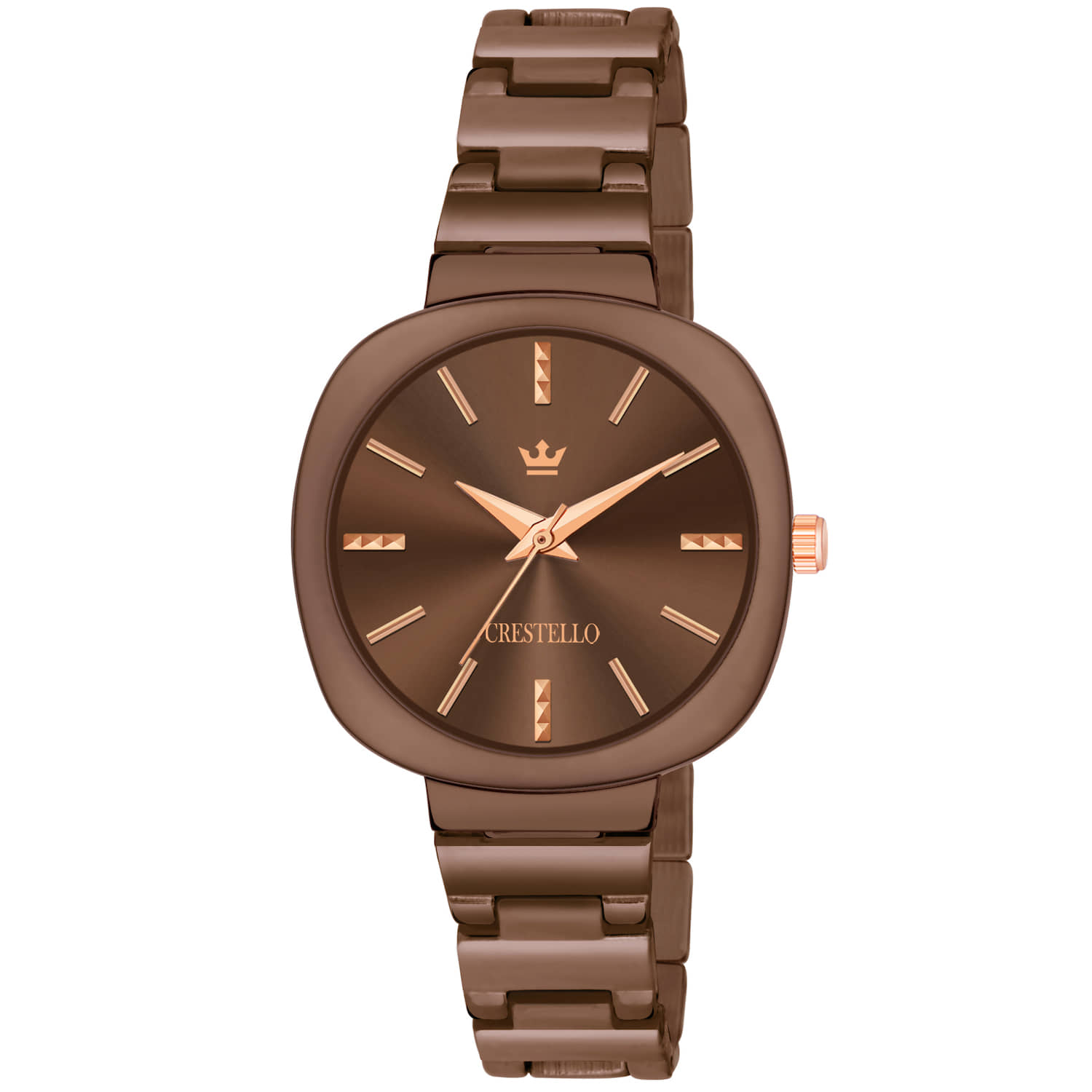 Crestello Brown Metal Analog Womens Watch