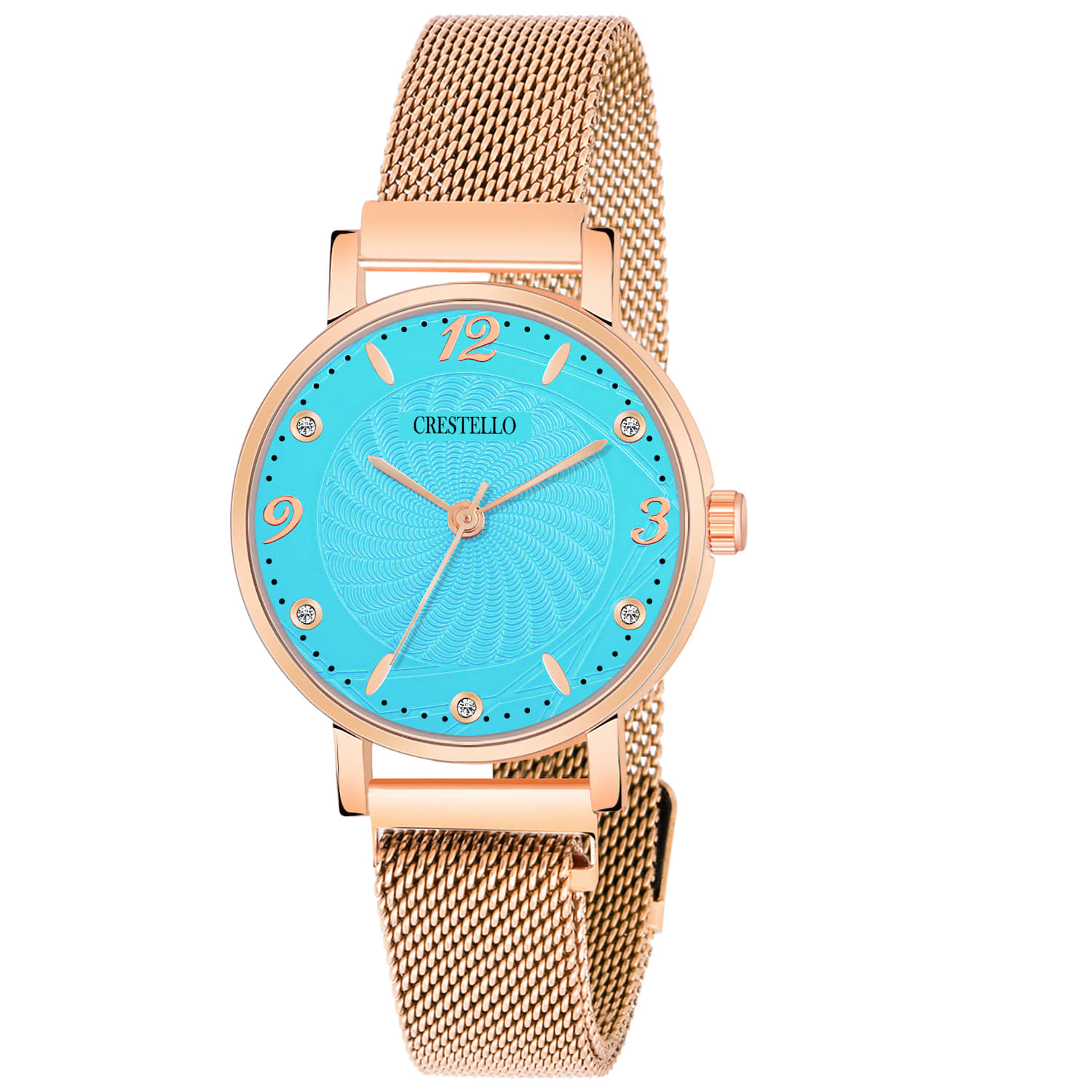 Crestello Rose Gold Metal Analog Womens Watch