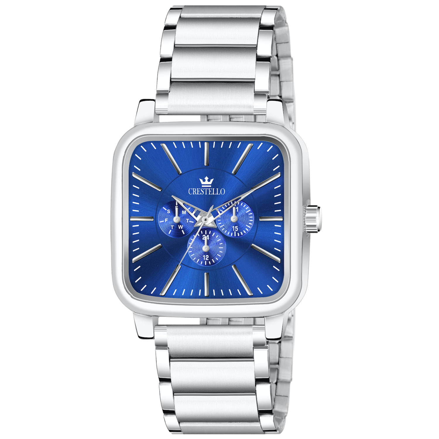    			Crestello Silver Metal Analog Men's Watch