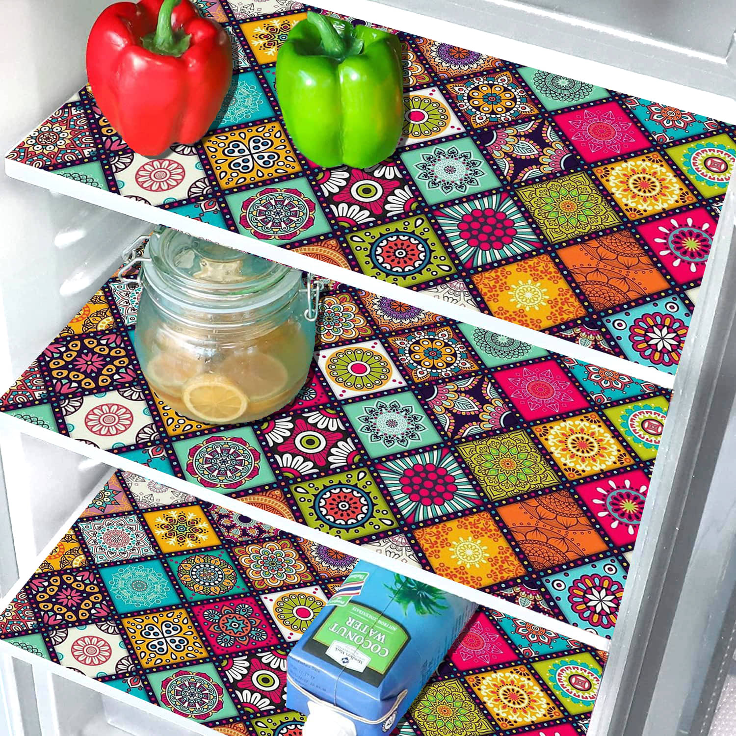 Crosmo PVC Abstract Fridge Mats ( 43 28 ) Pack of 3 - Multicolor Crosmo PVC Abstract Fridge Mats ( 43 28 ) Pack of 3 - Multicolor