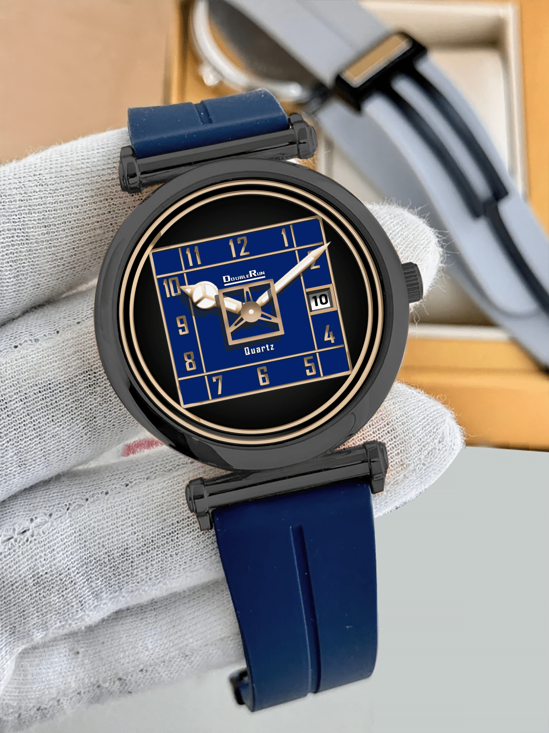     			DoubleRun Blue Silicon Analog Men's Watch
