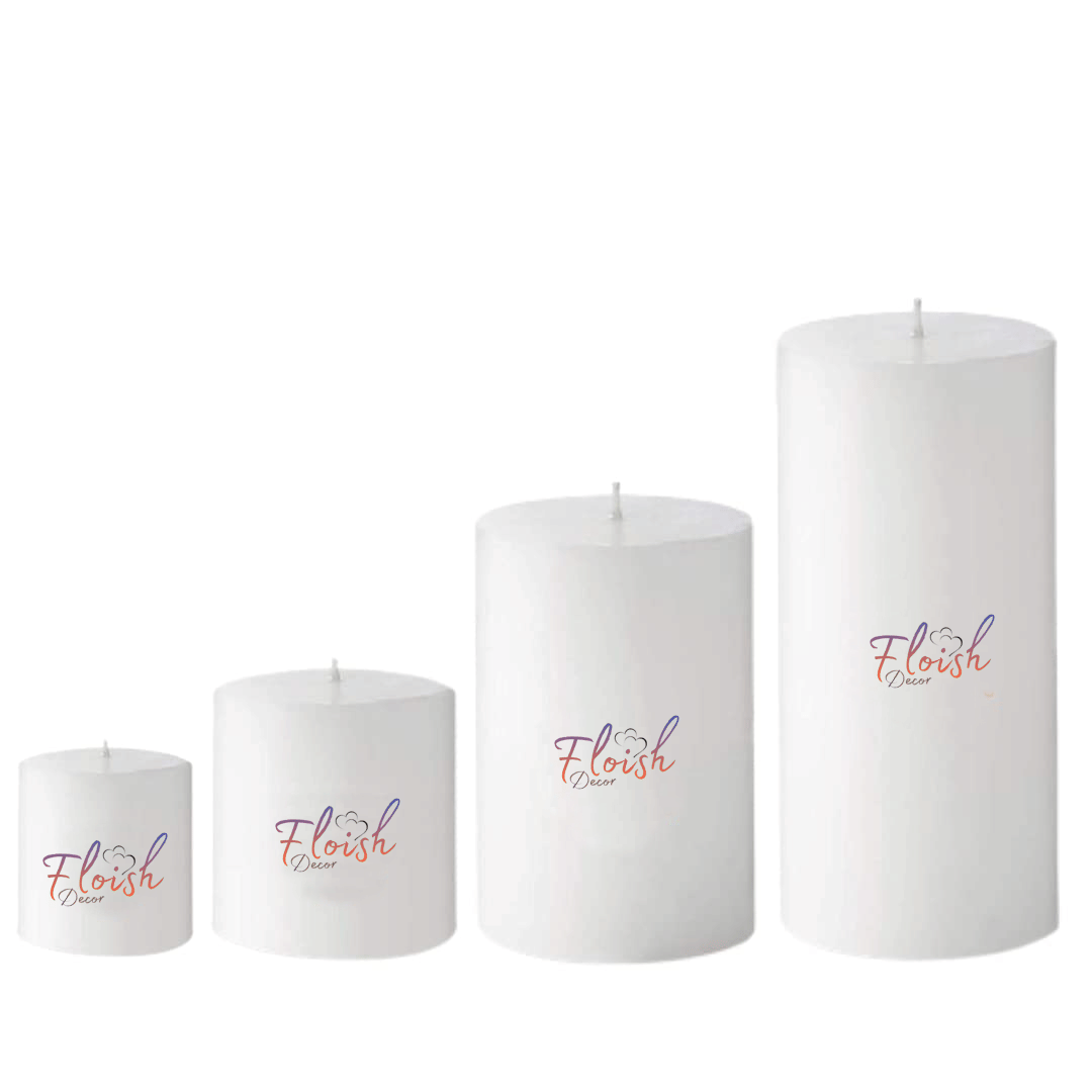     			Floish White Unscented Pillar Candle 11 cm ( Pack of 4 )