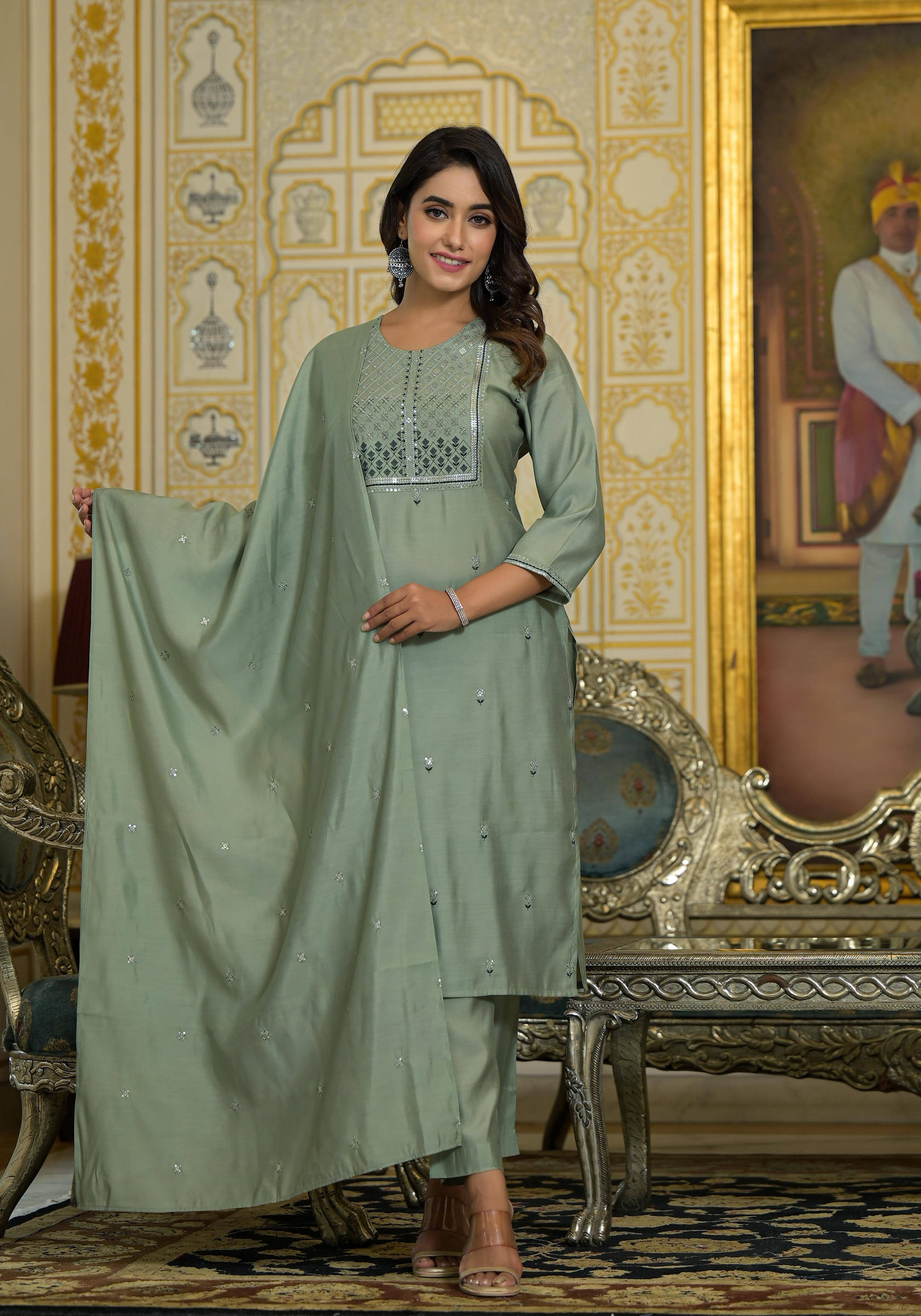Juniper Viscose Embellished Kurti With Pants Women's Stitched Salwar Suit - Green ( Pack of 1 ) Juniper Viscose Embellished Kurti With Pants Women's Stitched Salwar Suit - Green ( Pack of 1 )