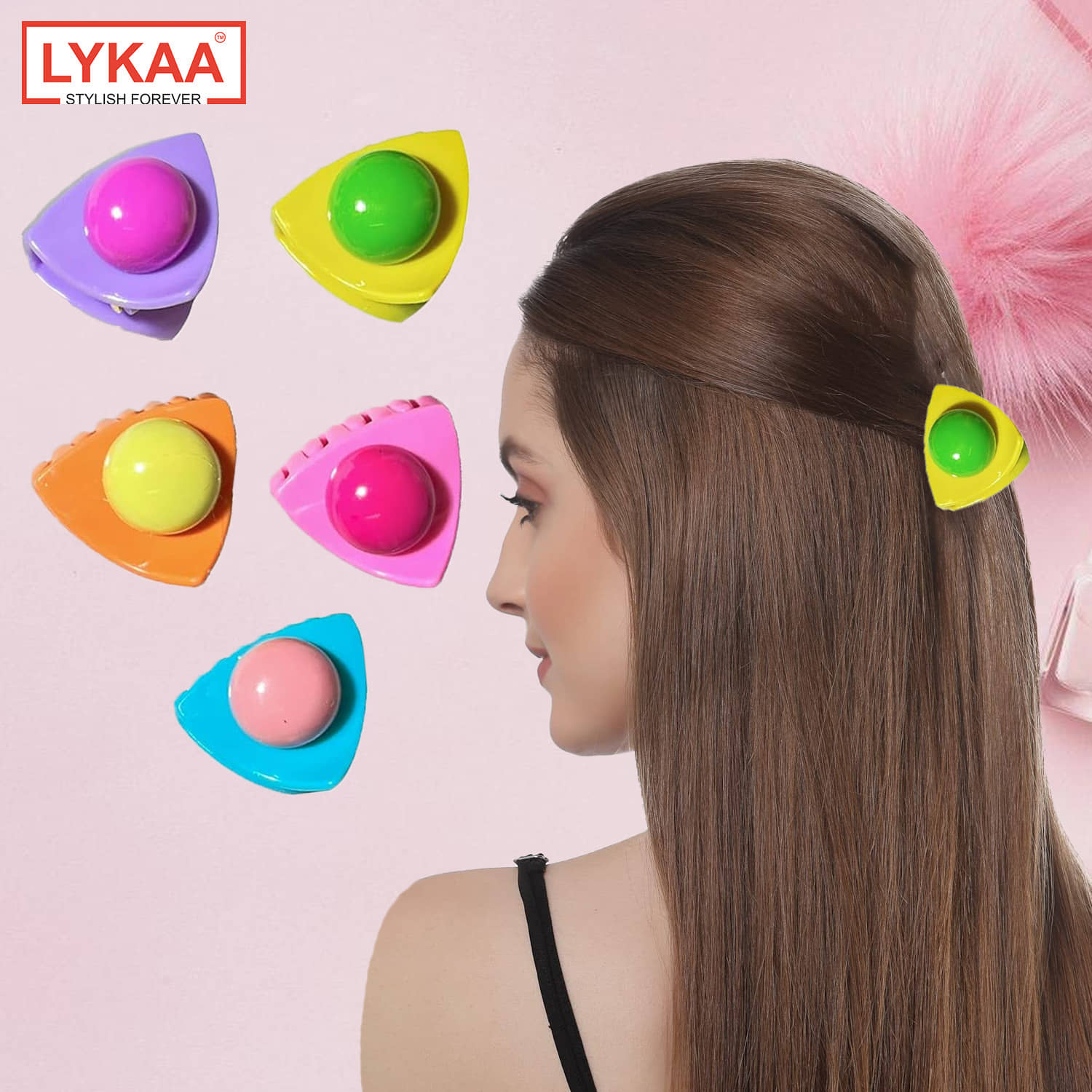 Lykaa Stylish Premium Matte Plastic Hair Clutcher/Claw Clip, Hair For Women & Girls Multicolor- 5Pcs - Jewellery Sets | Buy online on ZillyBuy