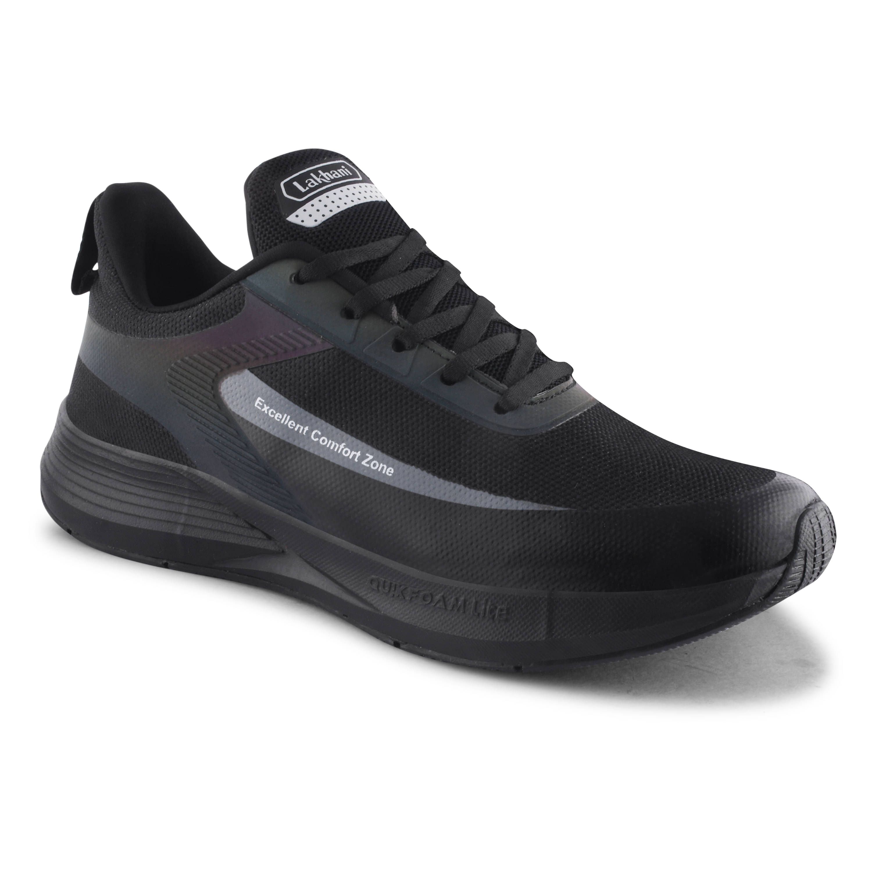     			Lakhani Aashirwad E-1310-Black Black Men's Sports Running Shoes