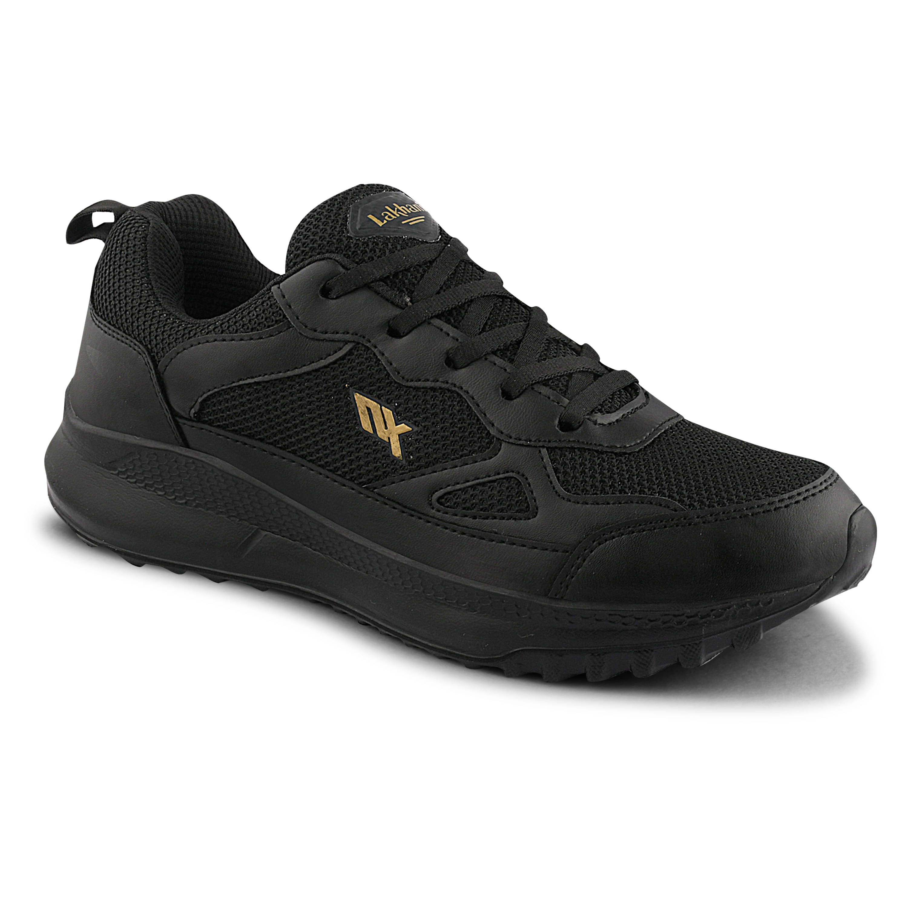     			Lakhani Aashirwad E-Active-01_Black Black Men's Sports Running Shoes