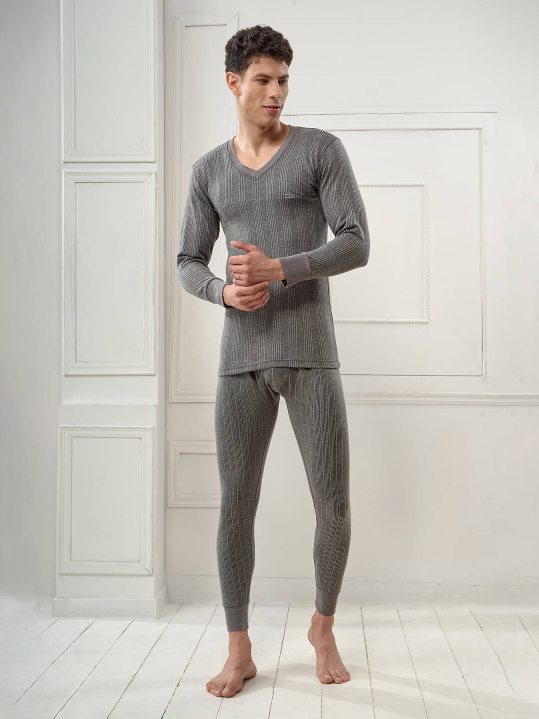 Lux Inferno Pack of 1 Cotton Thermal Sets For Men's ( Charcoal ) Lux Inferno Pack of 1 Cotton Thermal Sets For Men's ( Charcoal )