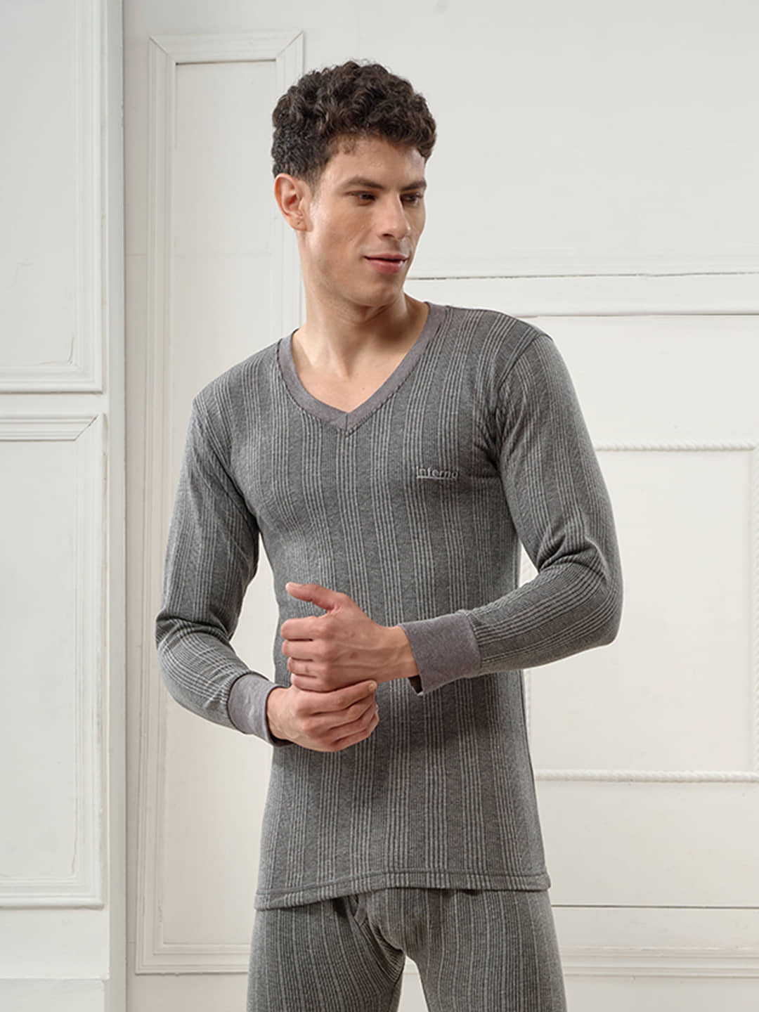 Lux Inferno Pack of 1 Cotton Thermal Tops For Men's ( White )
