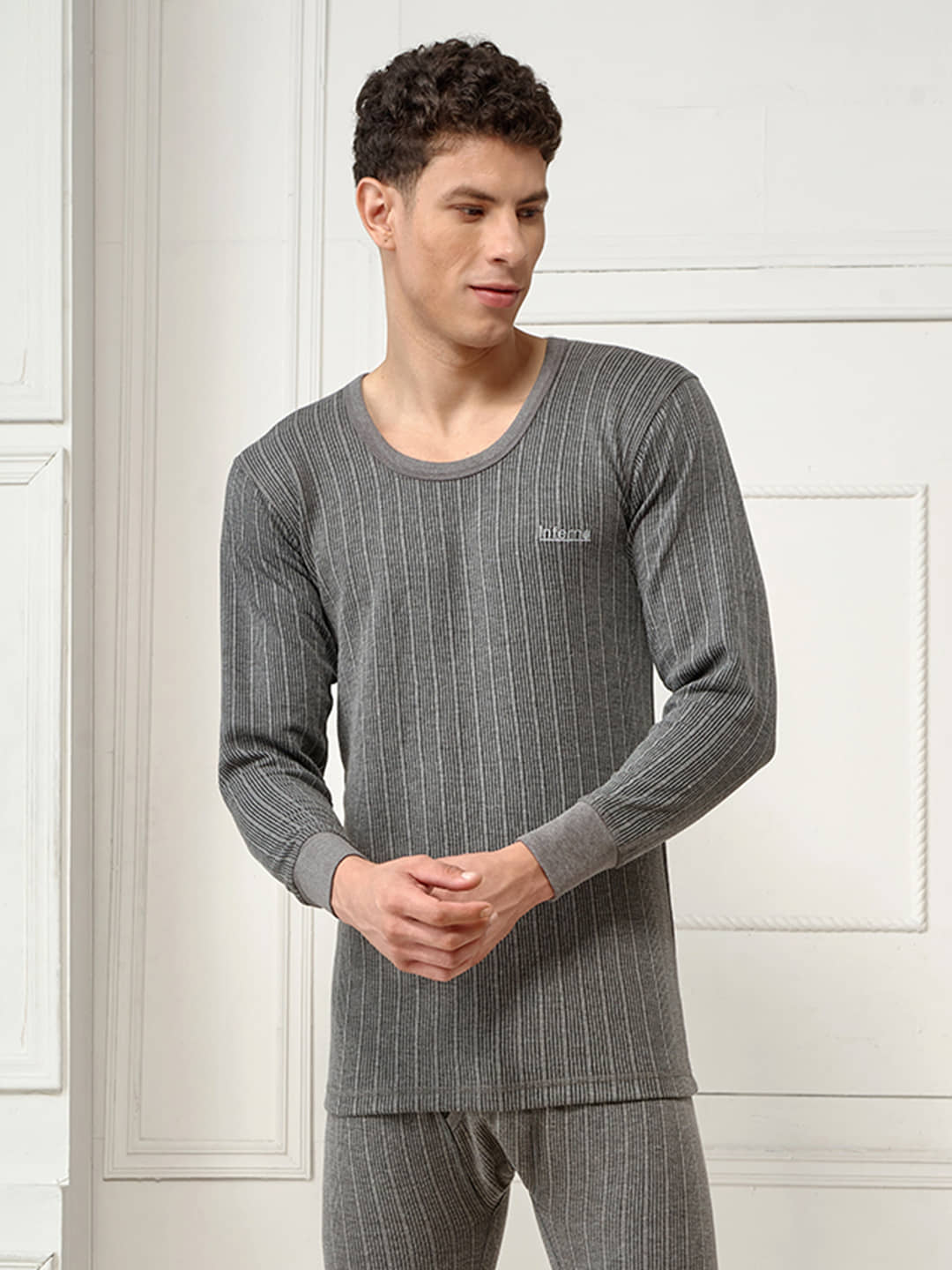 Lux Inferno Pack of 1 Cotton Thermal Tops For Men's ( Grey )