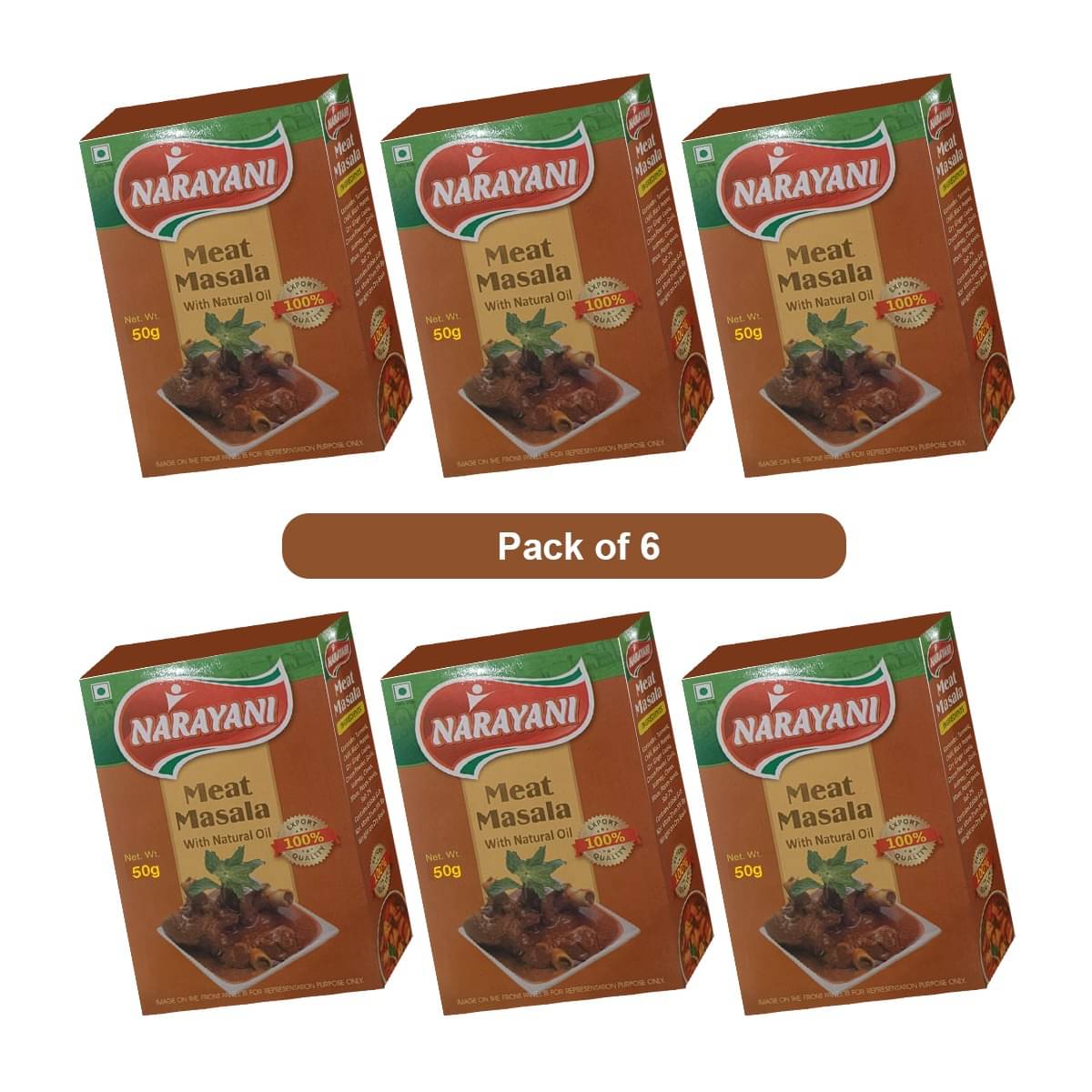 Narayani Spices Meat Masala Combo 50gmX6 Pack Masala 50 gm Narayani Spices Meat Masala Combo 50gmX6 Pack Masala 50 gm