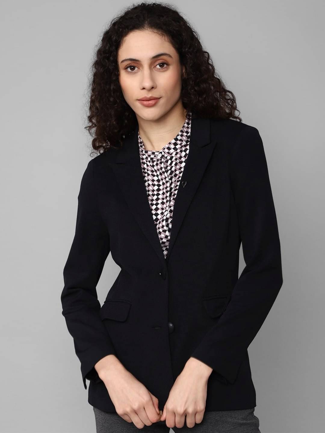     			PLUS PARADISE - Cotton Blend Black Blazers