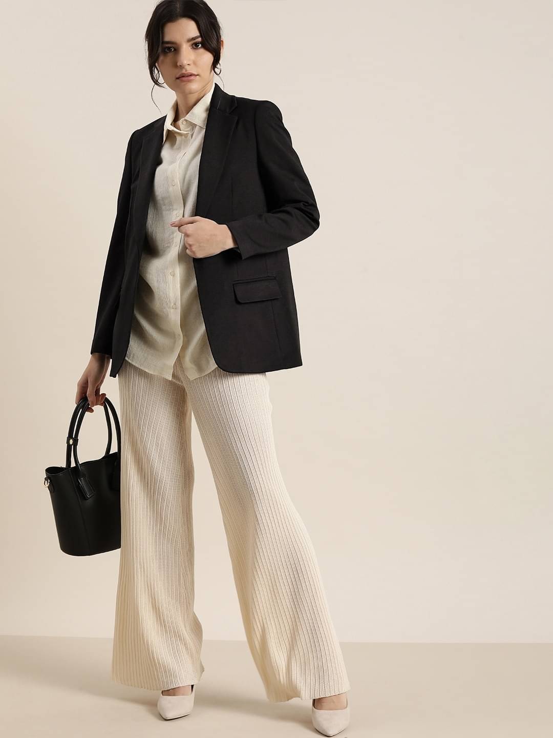     			PLUS PARADISE - Cotton Blend Black Blazers