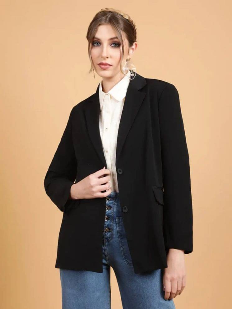    			PLUS PARADISE - Cotton Blend Black Blazers