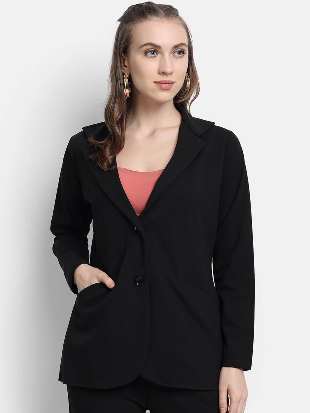 PLUS PARADISE - Cotton Blend Black Blazers PLUS PARADISE - Cotton Blend Black Blazers