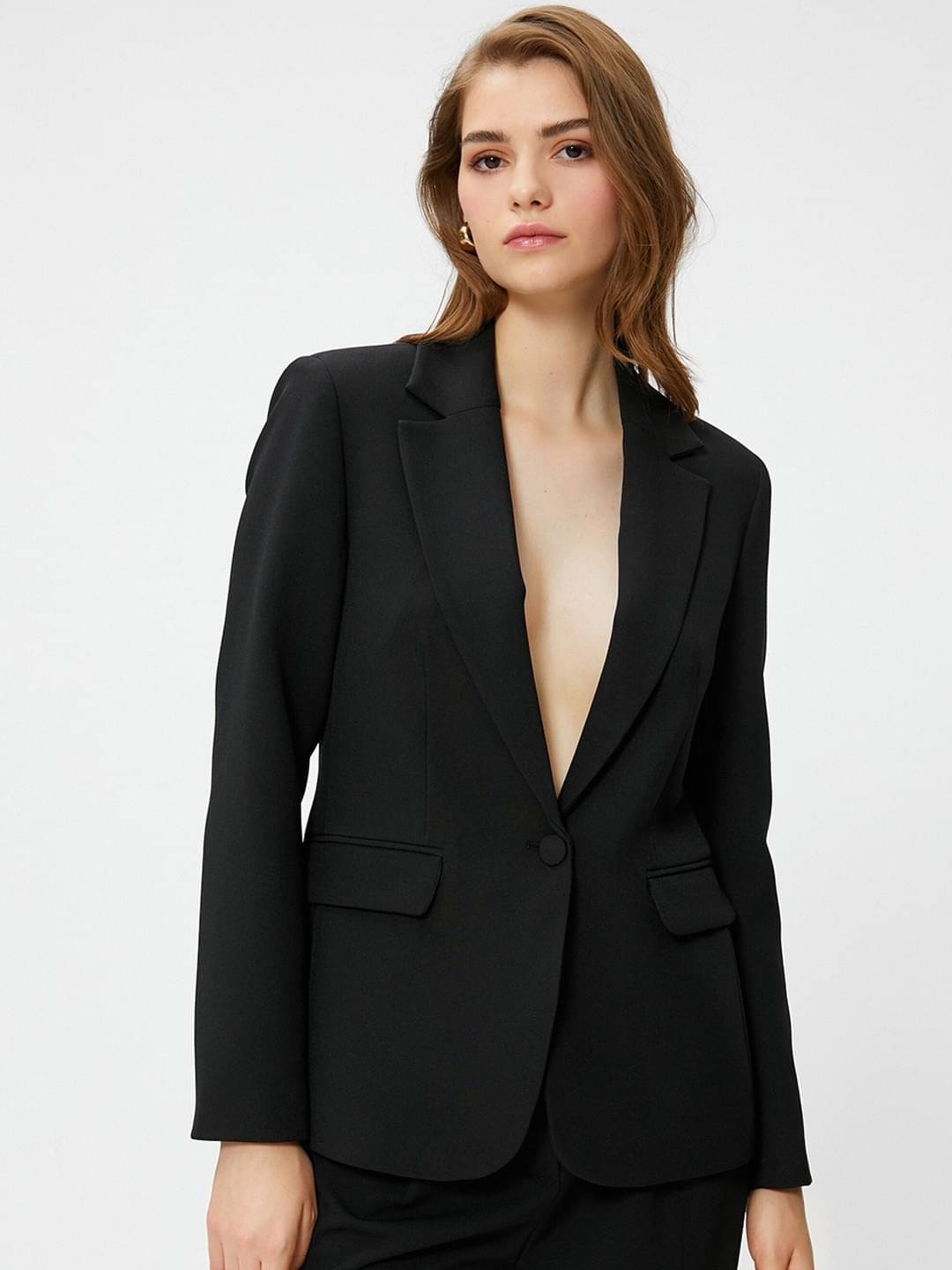     			PLUS PARADISE - Cotton Blend Black Blazers