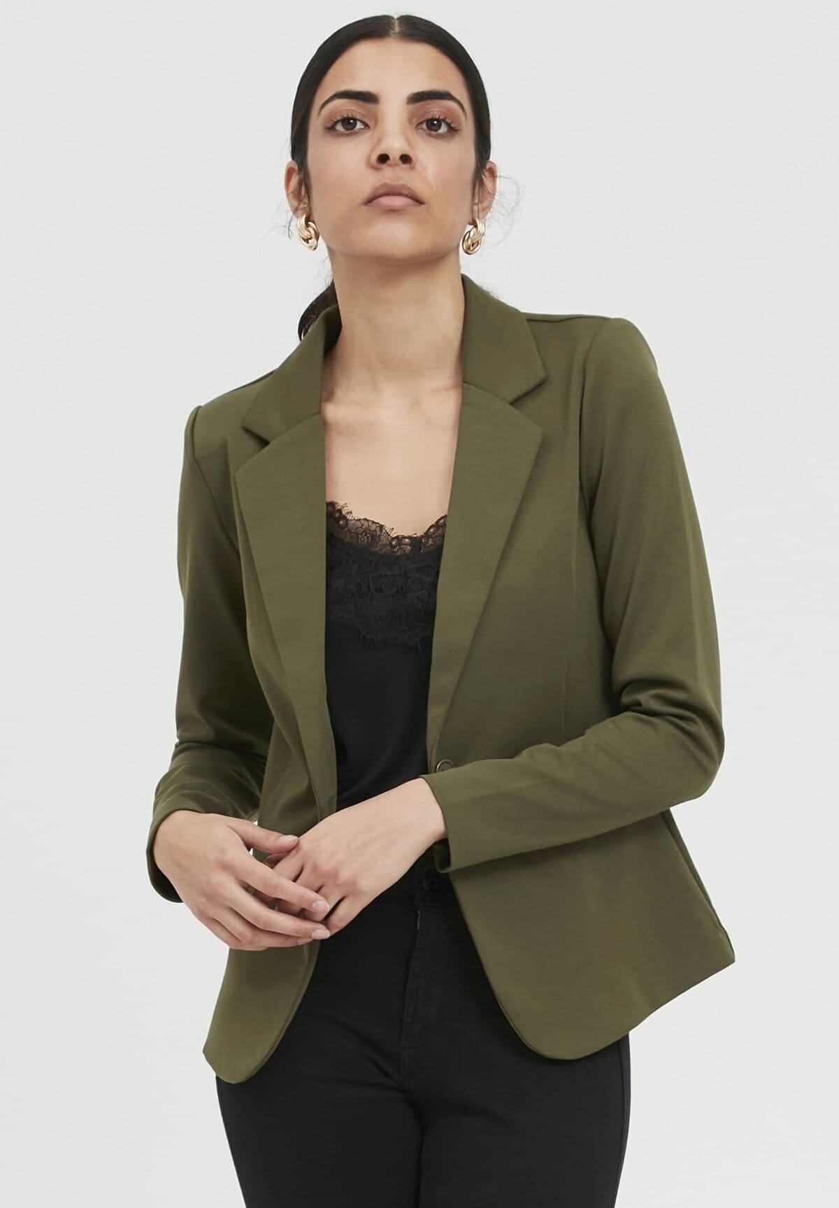     			PLUS PARADISE - Cotton Blend Green Blazers