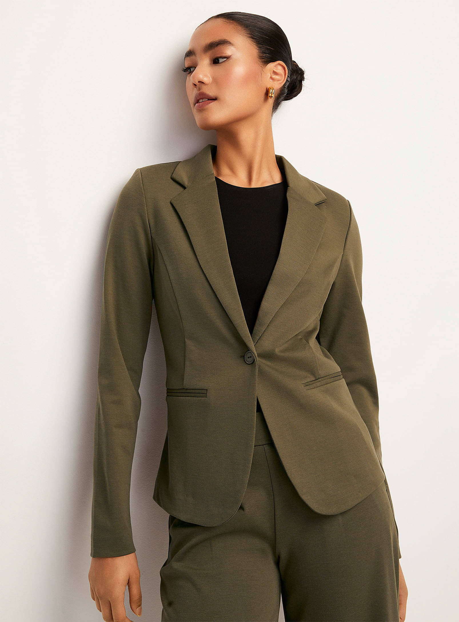     			PLUS PARADISE - Cotton Blend Green Blazers