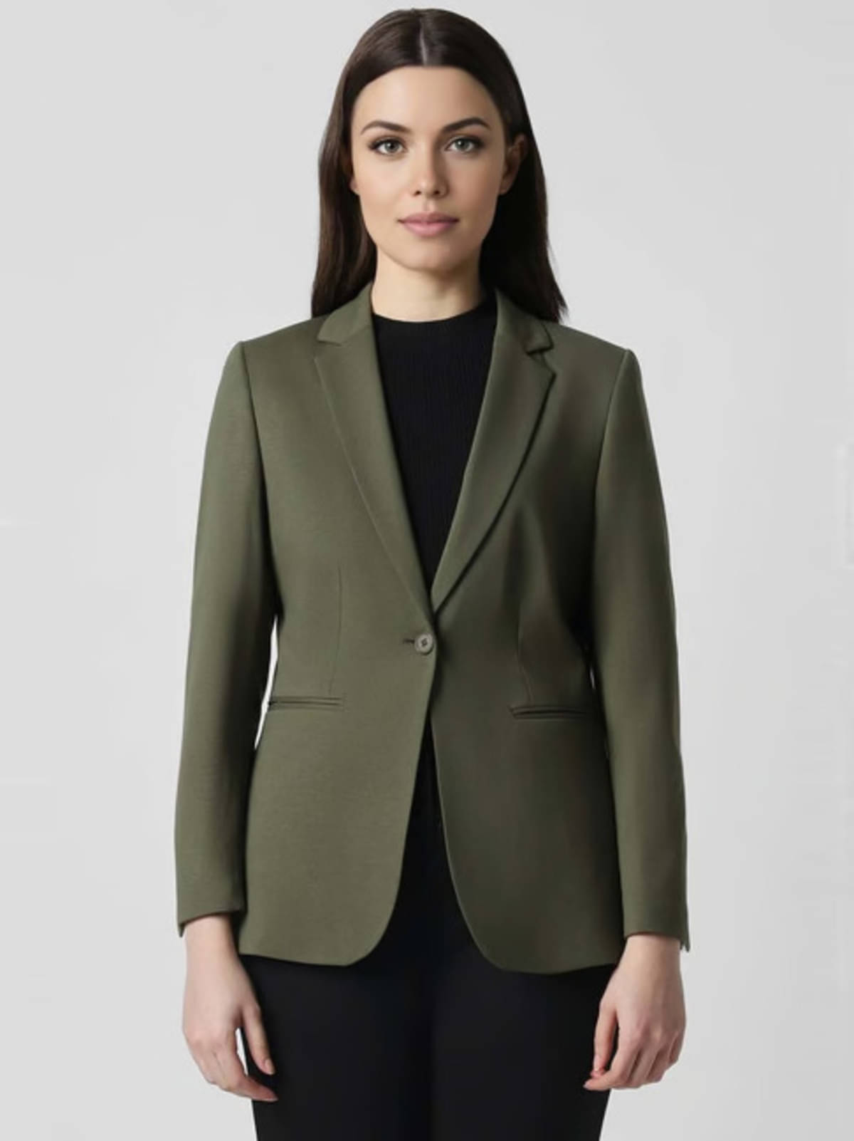 PLUS PARADISE - Cotton Blend Green Blazers PLUS PARADISE - Cotton Blend Green Blazers