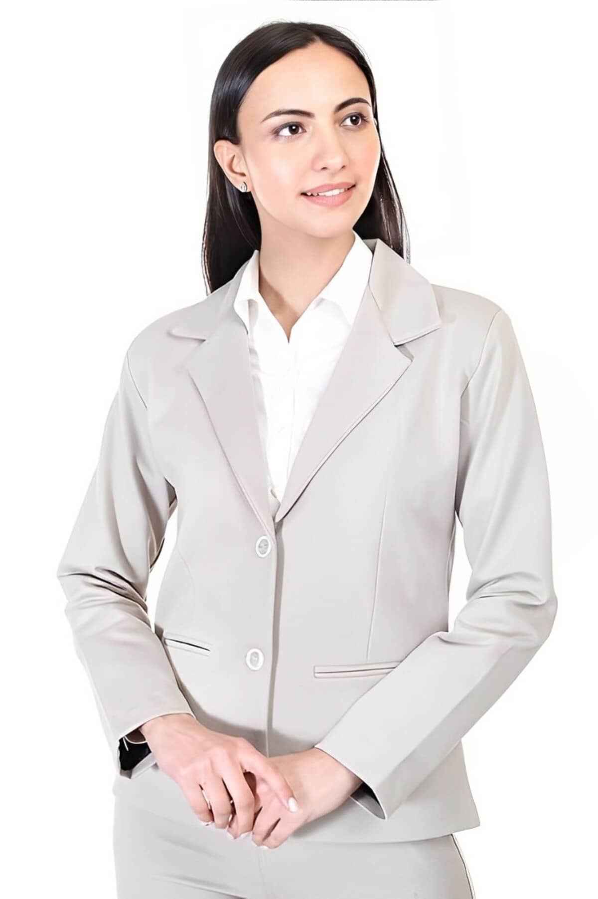 PLUS PARADISE - Cotton Blend Grey Blazers - Jackets & Coats | Buy online on ZillyBuy