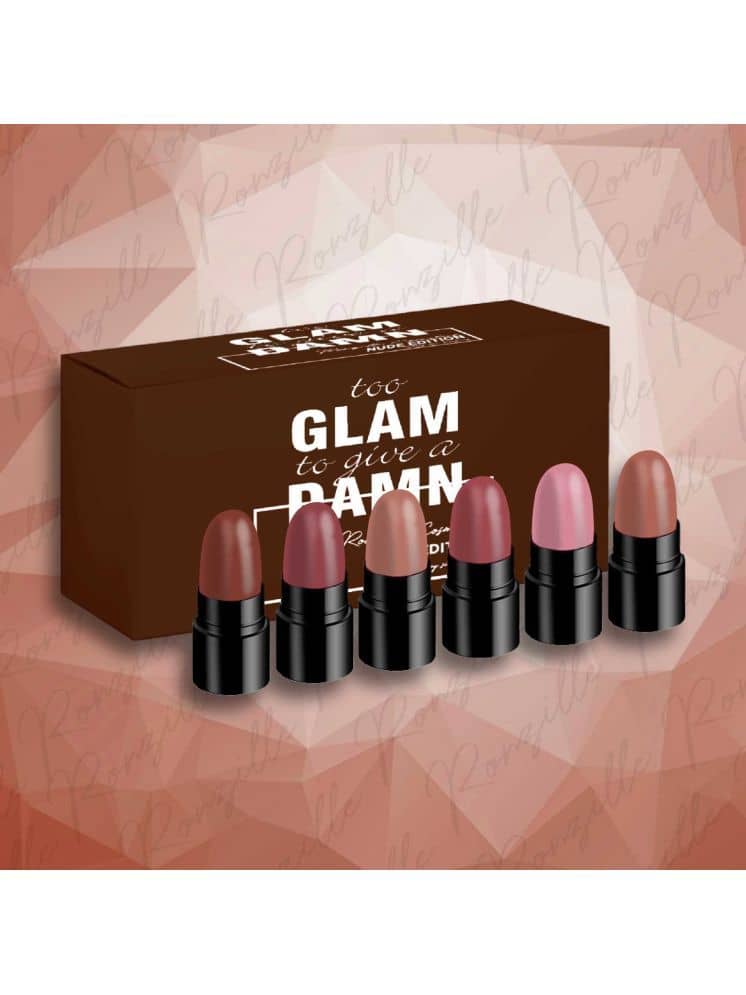 Ronzille
6 Pcs Too Glam To Give A Damn Matte Bullet Lipsticks 1G Each - Nude Edition