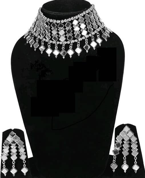 Samridhi DC Silver Alloy Necklace Set ( Pack of 1 )