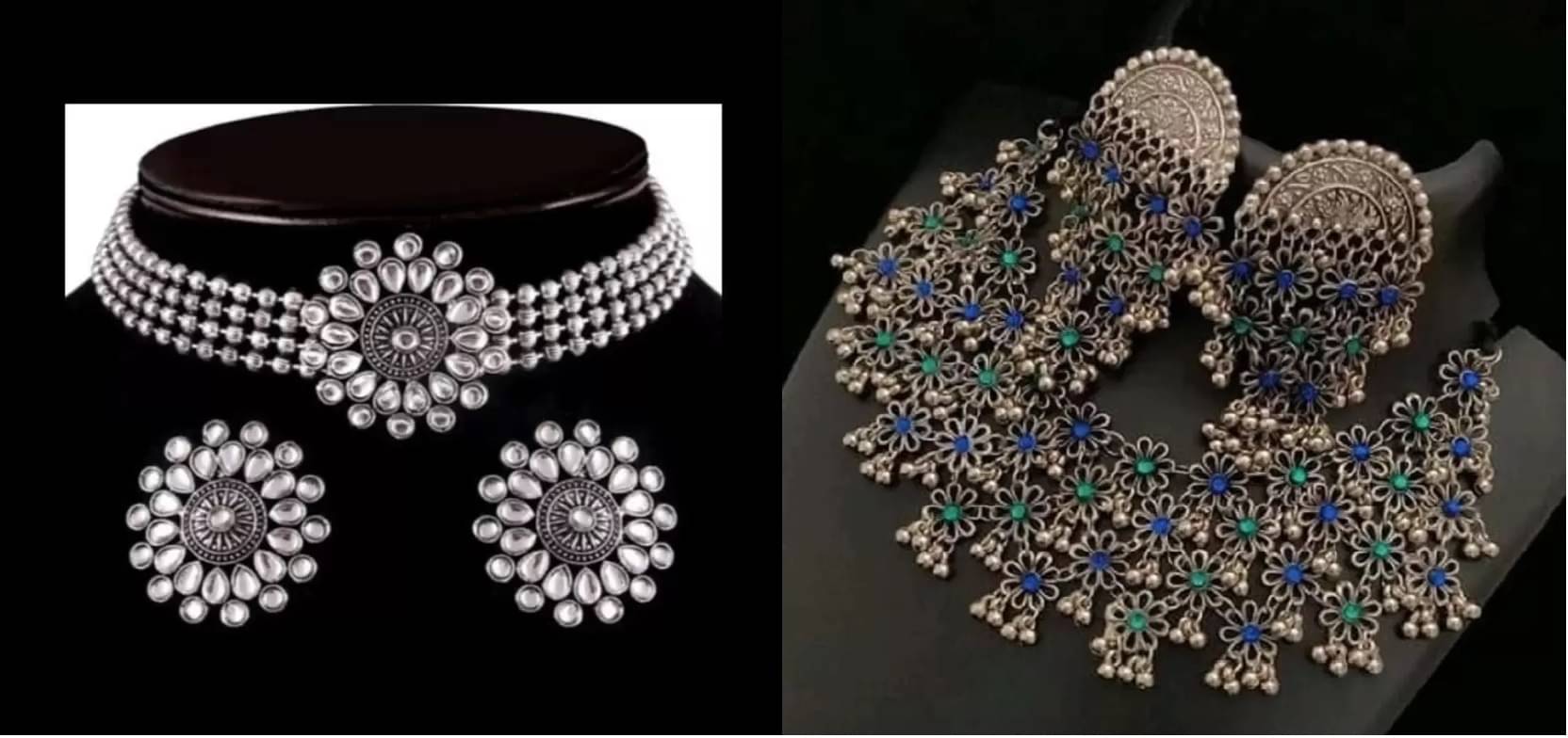    			Samridhi DC Silver Alloy Necklace Set ( Pack of 1 )