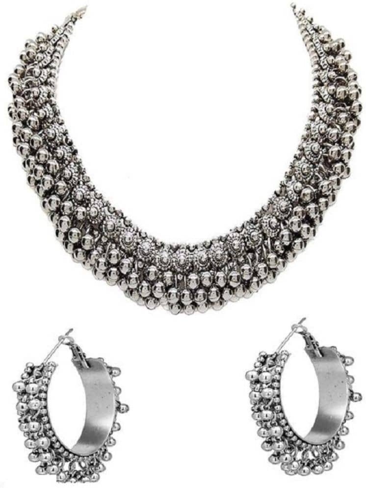 Samridhi DC Silver Alloy Necklace Set ( Pack of 1 )