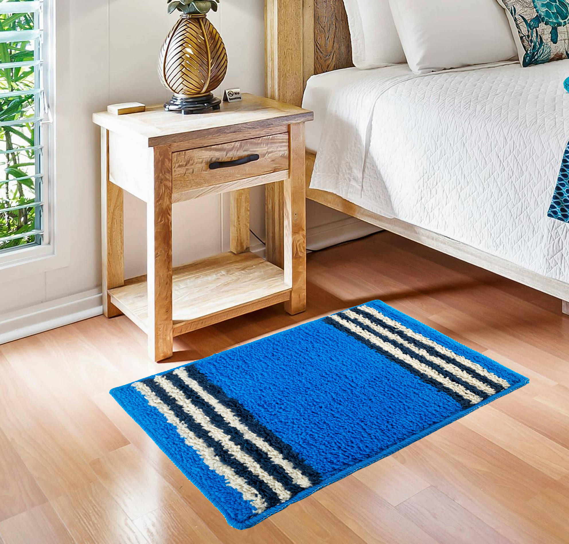     			ADIRNY - Anti-skid Polycotton Door Mat ( 60 X 40 cm ) Single - Blue