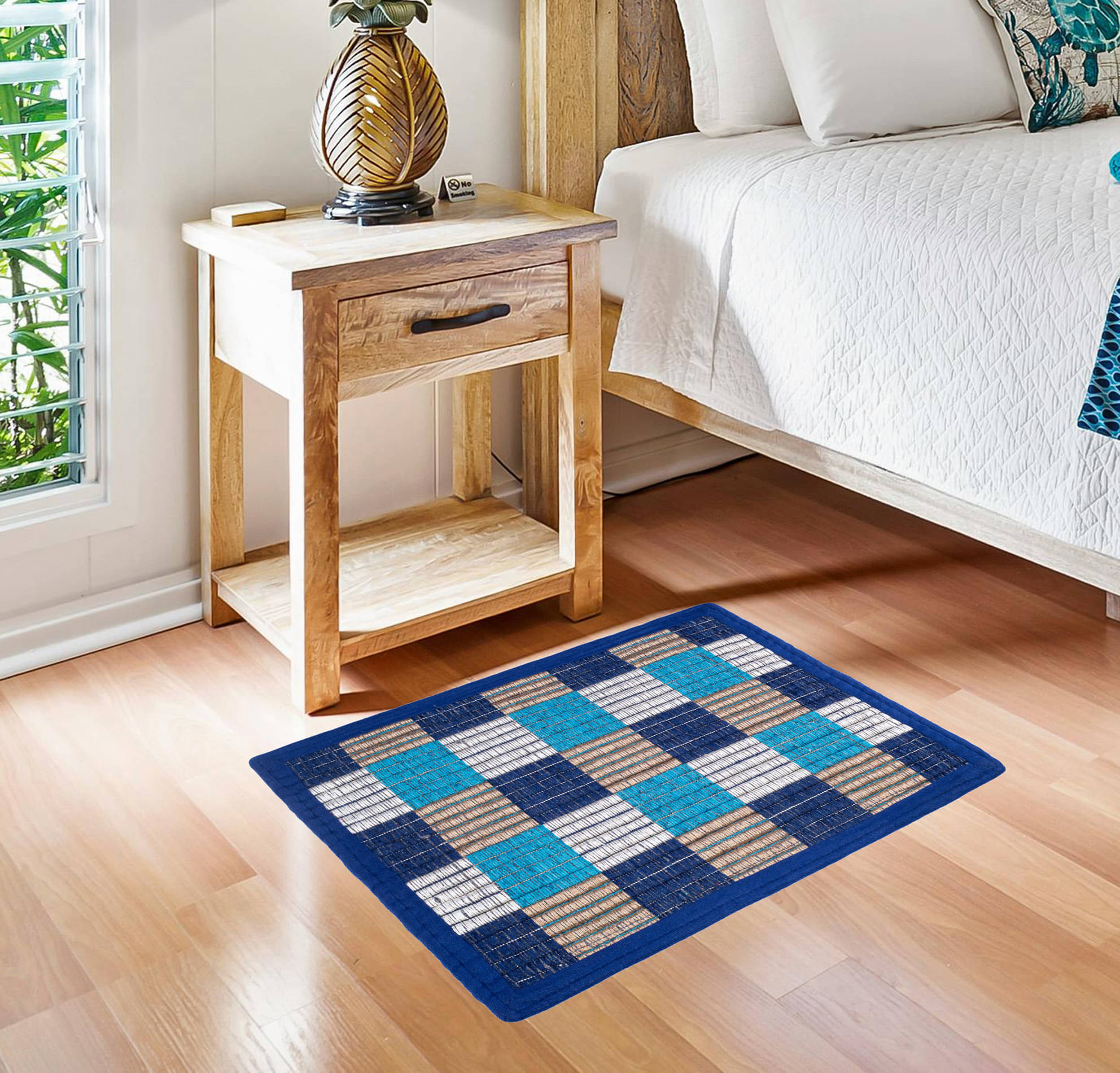     			ADIRNY - Regular Cotton Door Mat ( 60 X 40 cm ) Single - Blue