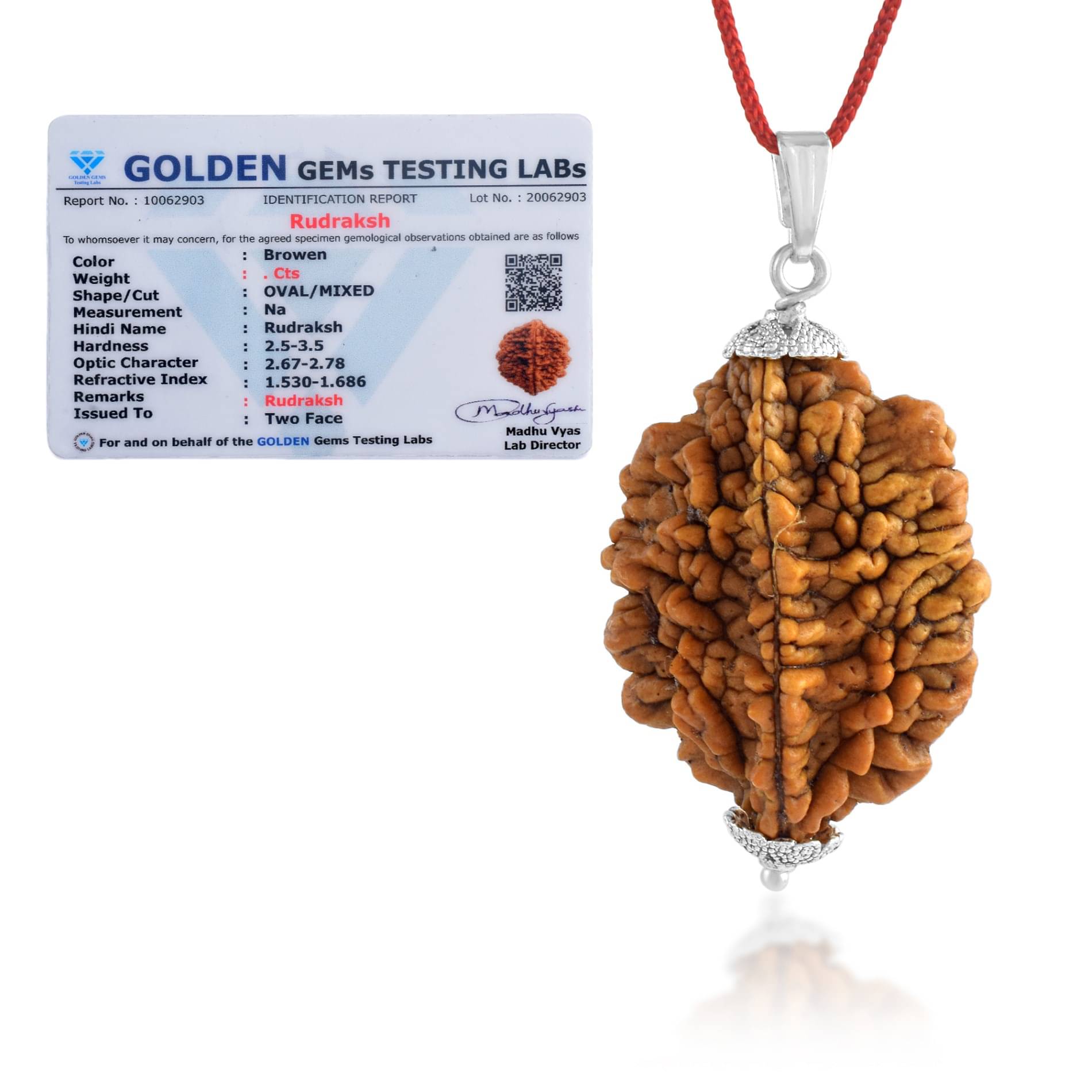 ADMIER 2 Mukhi Rudraksha Pendant With Thread ( Pack of 1 ) ADMIER 2 Mukhi Rudraksha Pendant With Thread ( Pack of 1 )