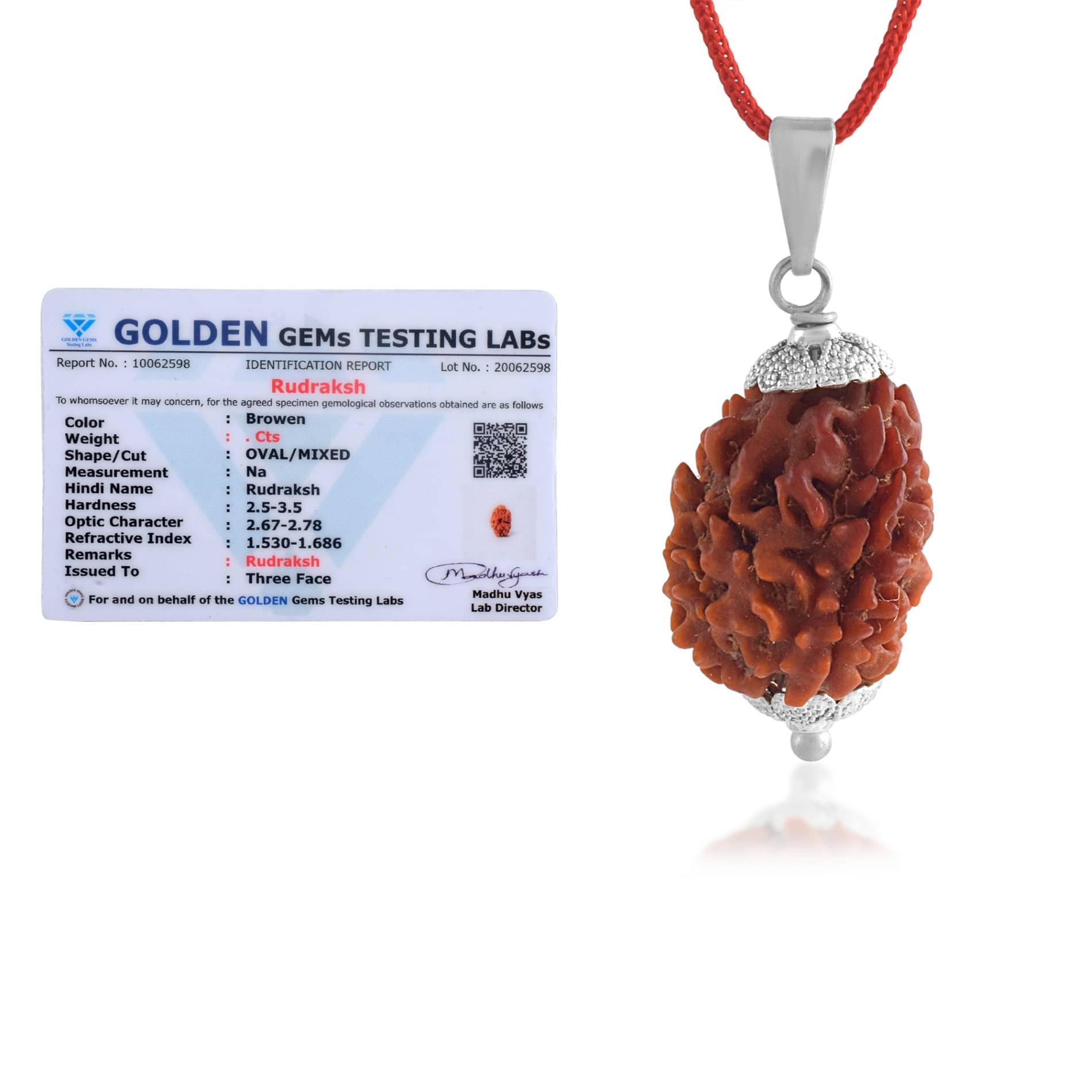 ADMIER 3 Mukhi Rudraksha Pendant With Thread ( Pack of 1 ) ADMIER 3 Mukhi Rudraksha Pendant With Thread ( Pack of 1 )
