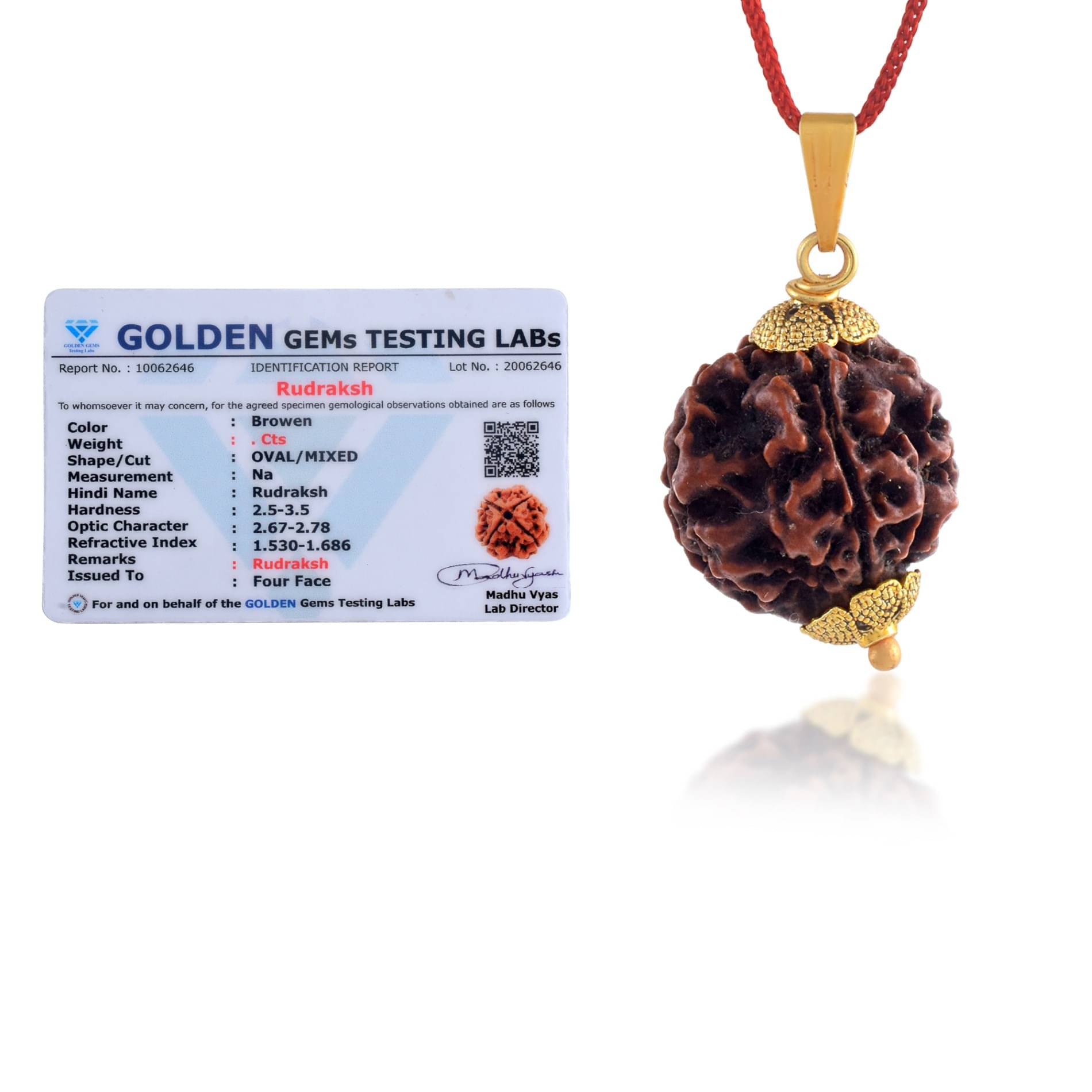    			ADMIER 4 Mukhi Rudraksha Pendant With Thread ( Pack of 1 )
