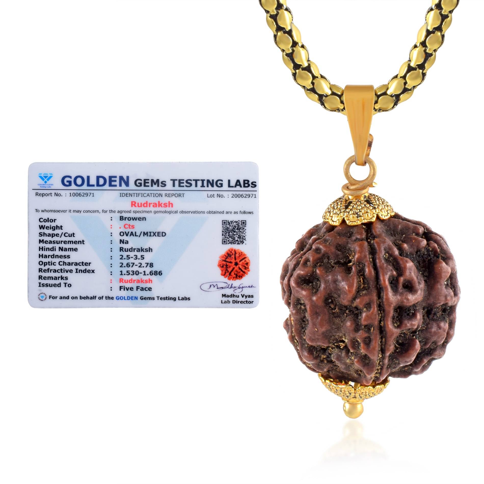 ADMIER 5 Mukhi Rudraksha Pendant With Chain ( Pack of 1 ) ADMIER 5 Mukhi Rudraksha Pendant With Chain ( Pack of 1 )