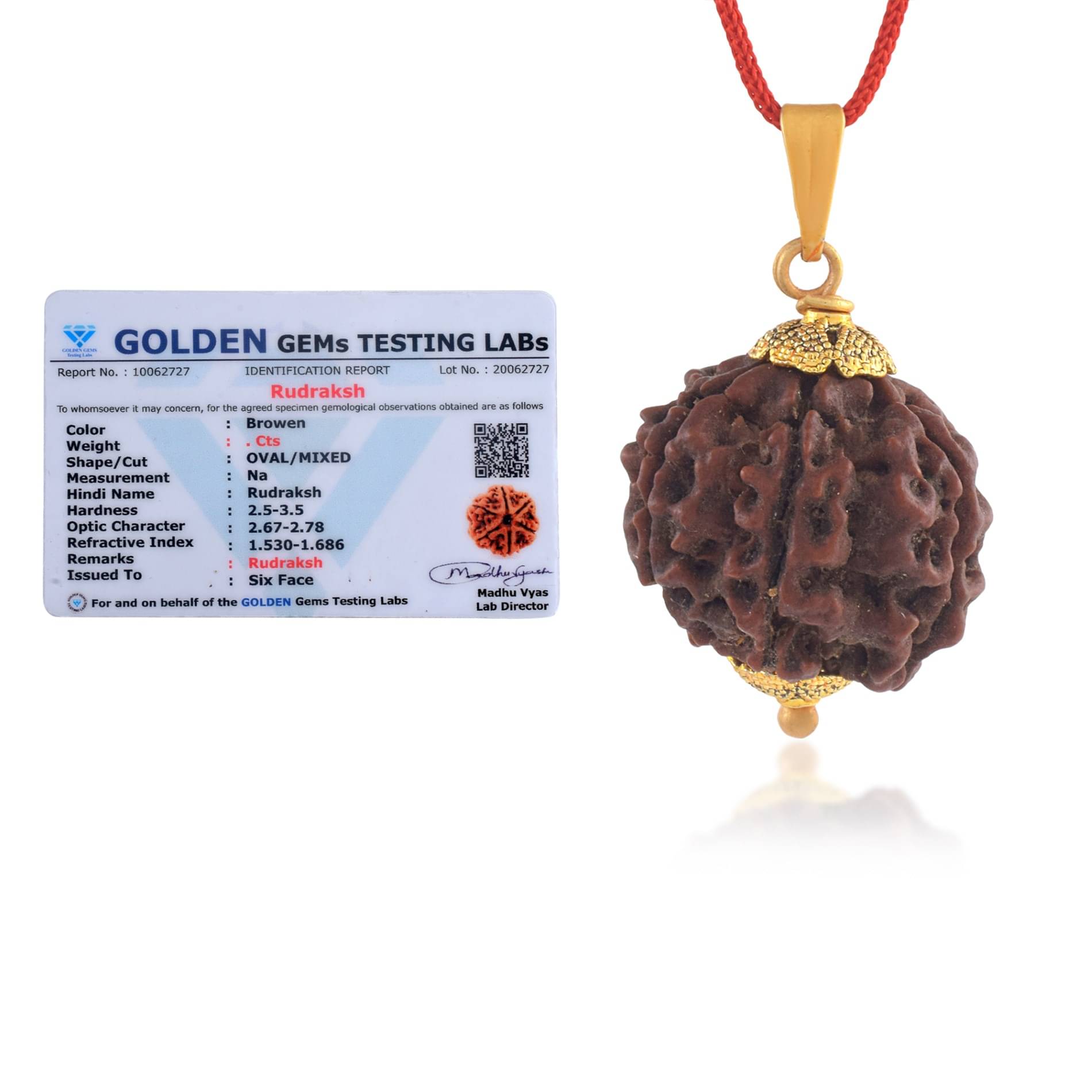ADMIER 6 Mukhi Rudraksha Pendant With Thread ( Pack of 1 ) ADMIER 6 Mukhi Rudraksha Pendant With Thread ( Pack of 1 )