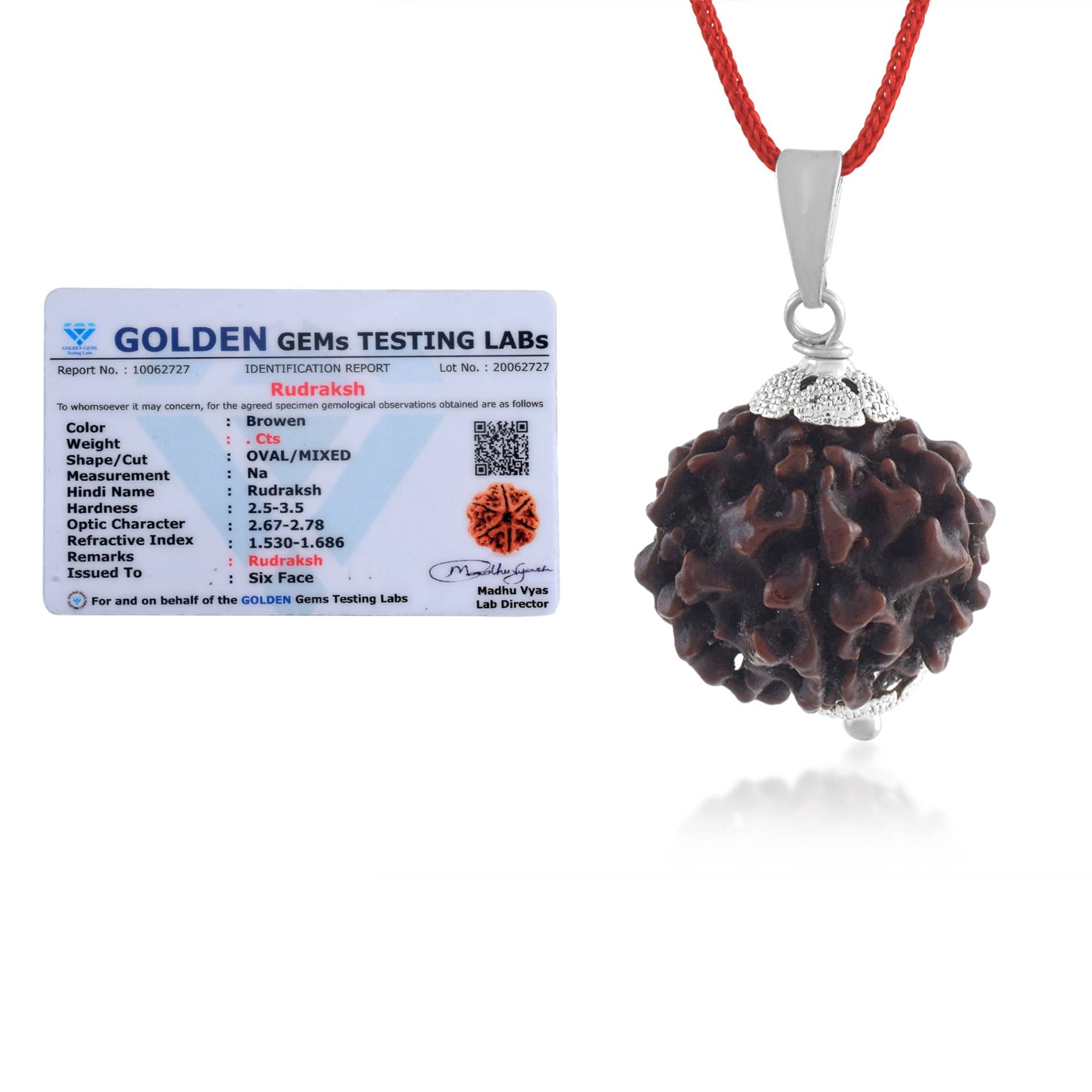 ADMIER 6 Mukhi Rudraksha Pendant With Thread ( Pack of 1 ) ADMIER 6 Mukhi Rudraksha Pendant With Thread ( Pack of 1 )