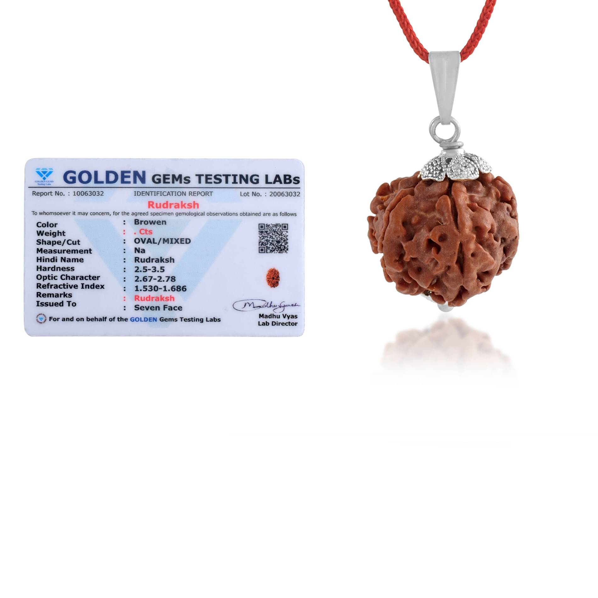 ADMIER 7 Mukhi Rudraksha Pendant With Thread ( Pack of 1 ) ADMIER 7 Mukhi Rudraksha Pendant With Thread ( Pack of 1 )