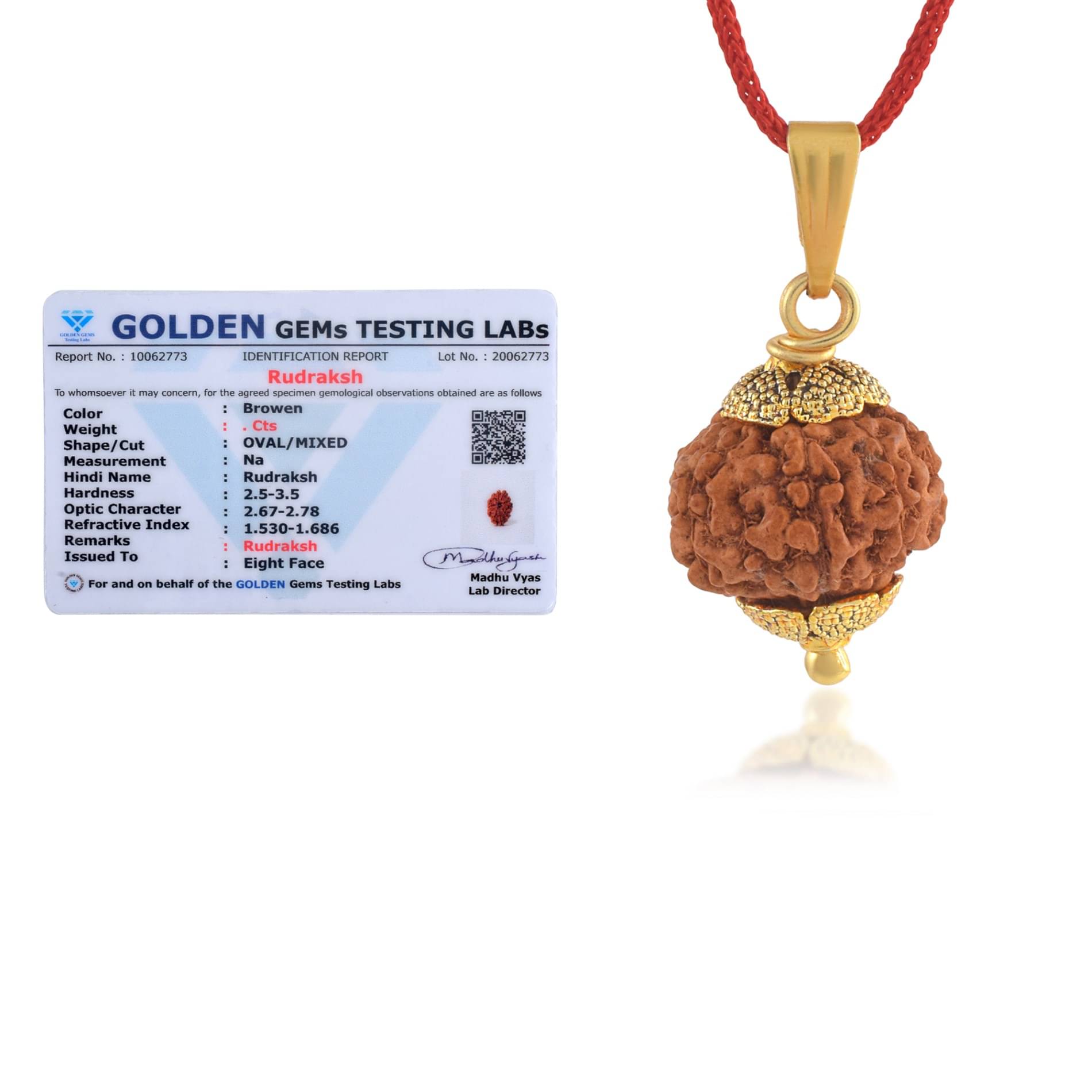 ADMIER 8 Mukhi Rudraksha Pendant With Thread ( Pack of 1 ) ADMIER 8 Mukhi Rudraksha Pendant With Thread ( Pack of 1 )