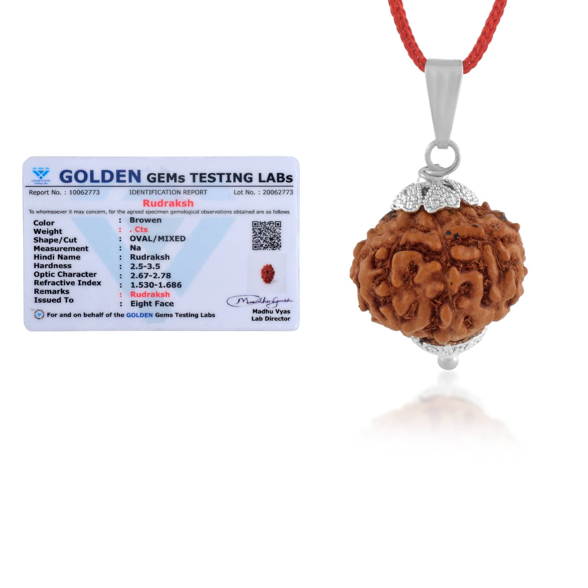 ADMIER 8 Mukhi Rudraksha Pendant With Thread ( Pack of 1 ) ADMIER 8 Mukhi Rudraksha Pendant With Thread ( Pack of 1 )