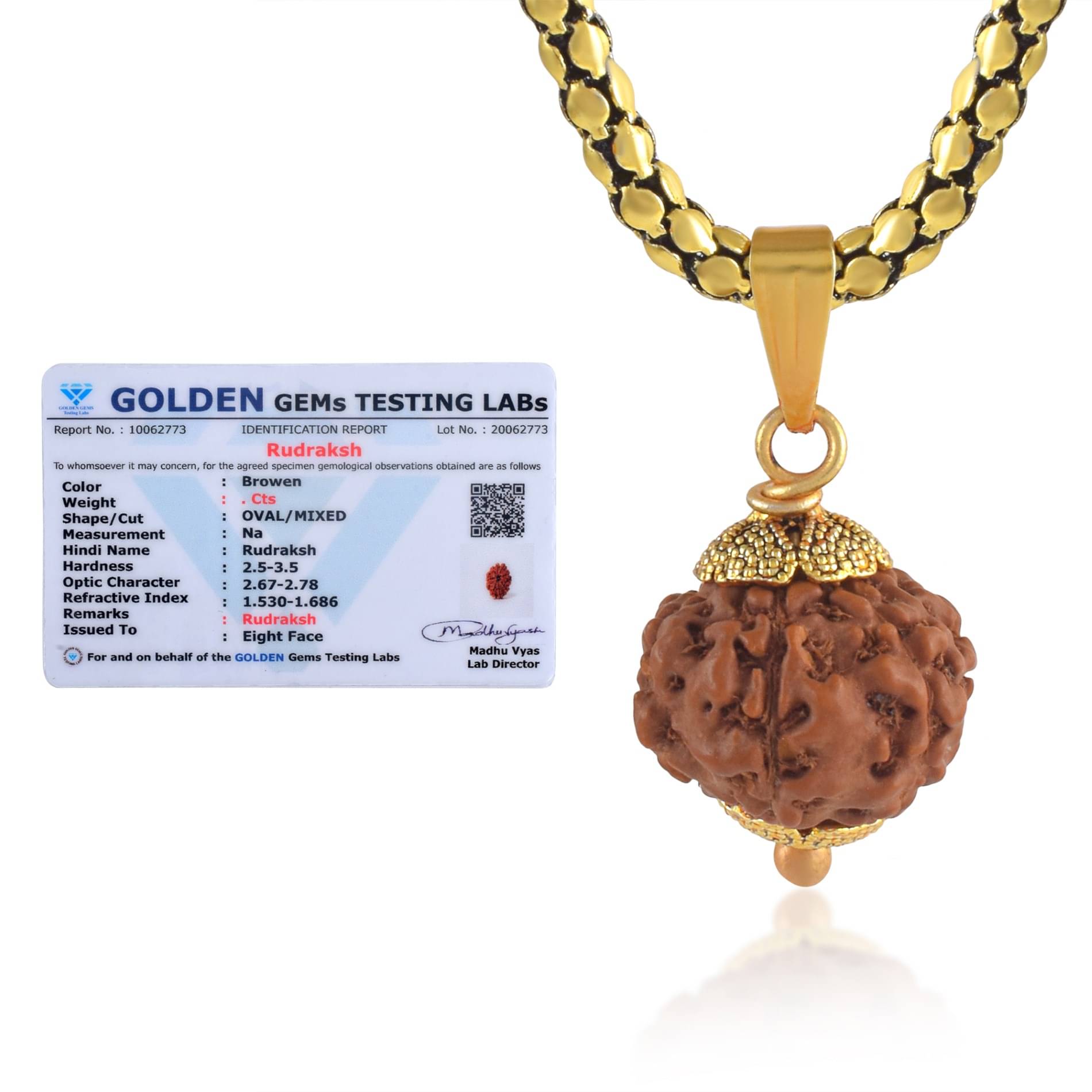 ADMIER 8 Mukhi Rudraksha Pendant With Chain ( Pack of 1 ) ADMIER 8 Mukhi Rudraksha Pendant With Chain ( Pack of 1 )