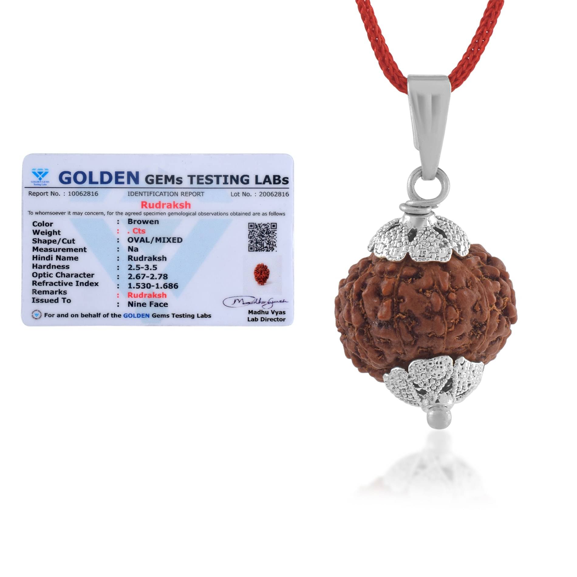 ADMIER 9 Mukhi Rudraksha Pendant With Thread ( Pack of 1 ) ADMIER 9 Mukhi Rudraksha Pendant With Thread ( Pack of 1 )