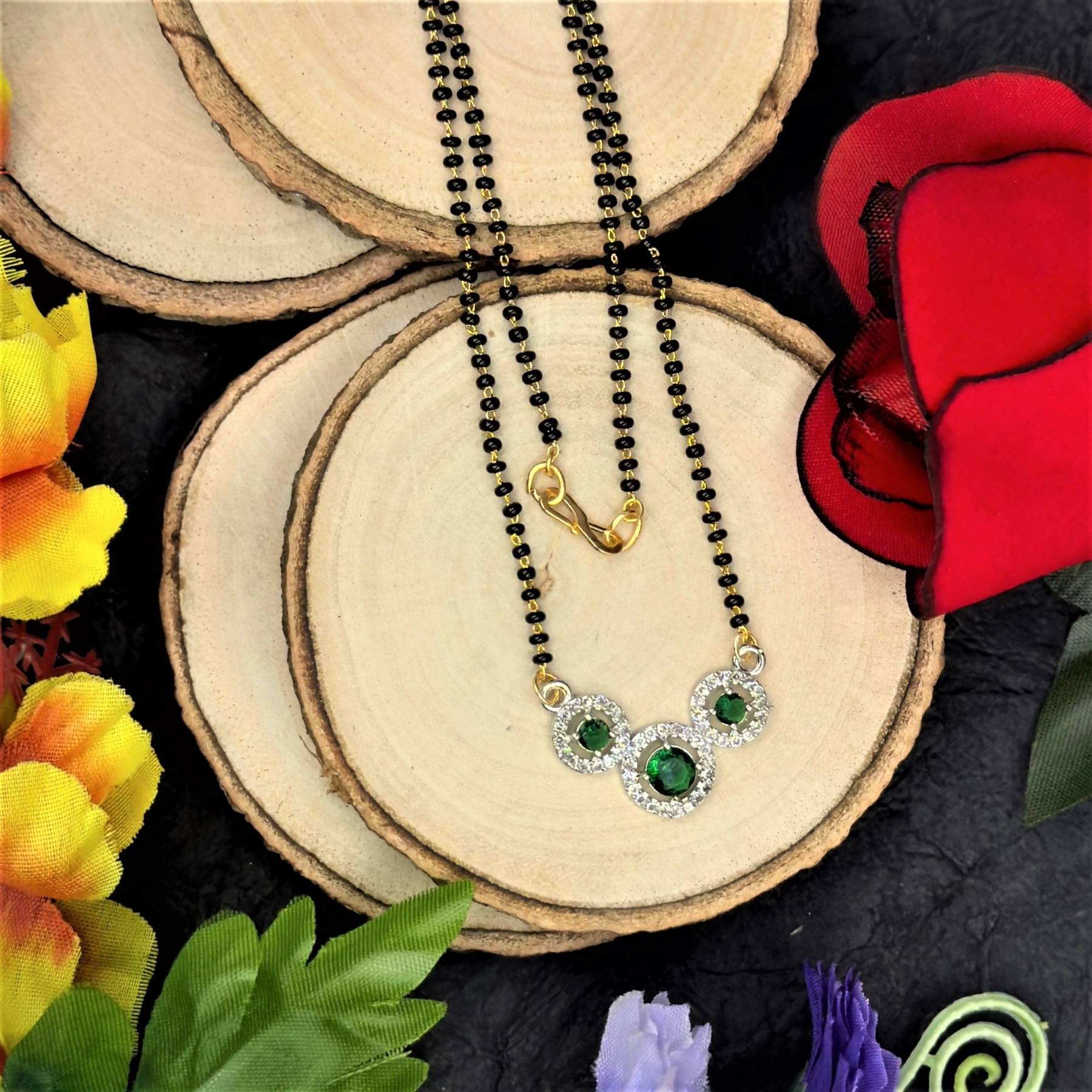     			AKLINA Green Mangalsutra ( Pack of 1 )