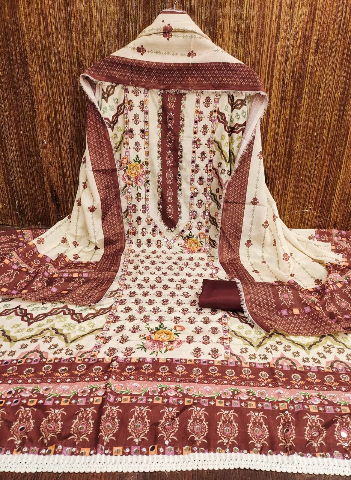 ALSHOP Unstitched Cotton Printed Dress Material - Maroon ( Pack of 1 ) ALSHOP Unstitched Cotton Printed Dress Material - Maroon ( Pack of 1 )