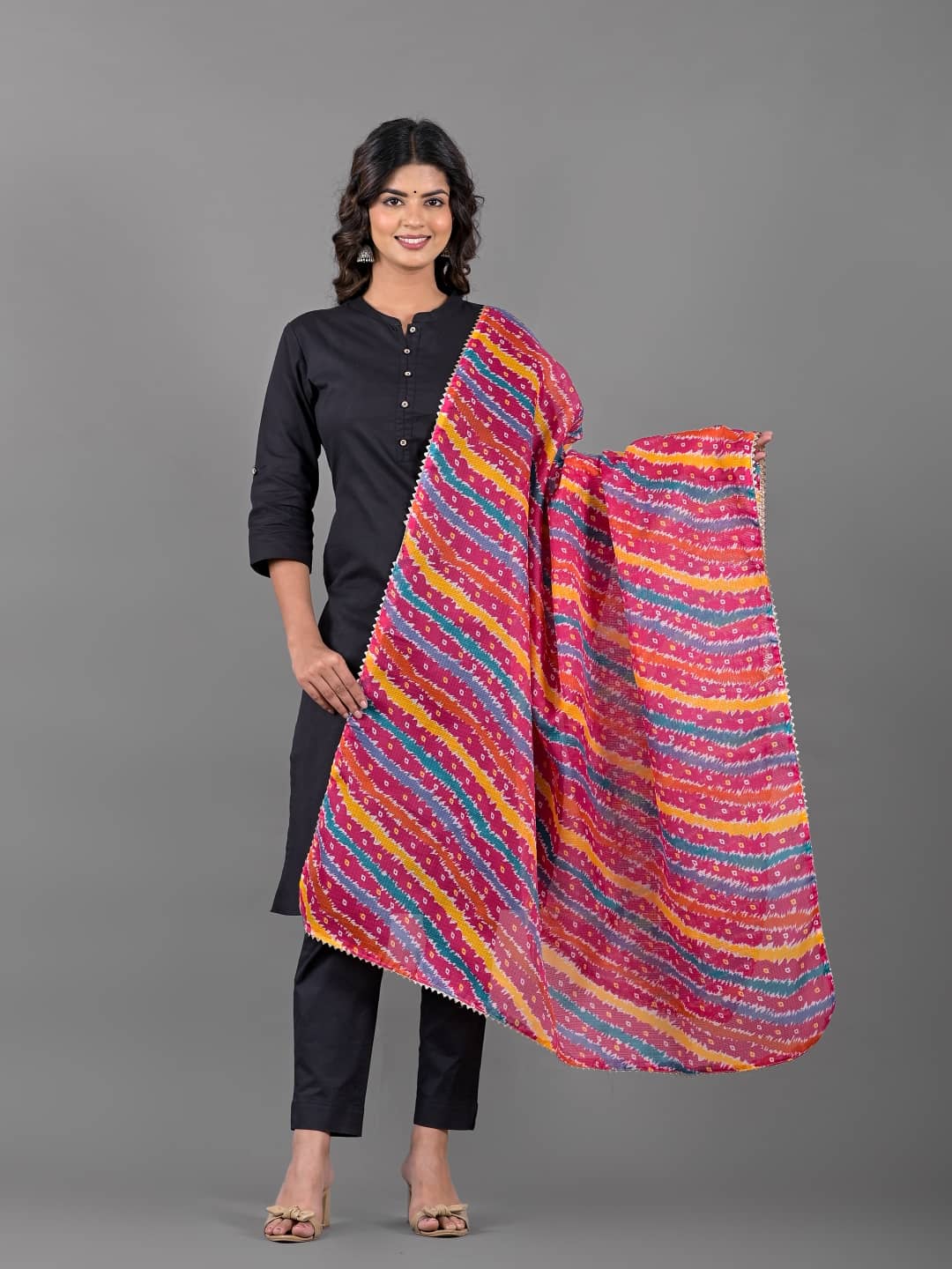 Anjaneya Creations Multicolor Cotton Blend Women's Dupatta - ( Pack of 1 ) - Dupattas & Shawls | Buy online on ZillyBuy