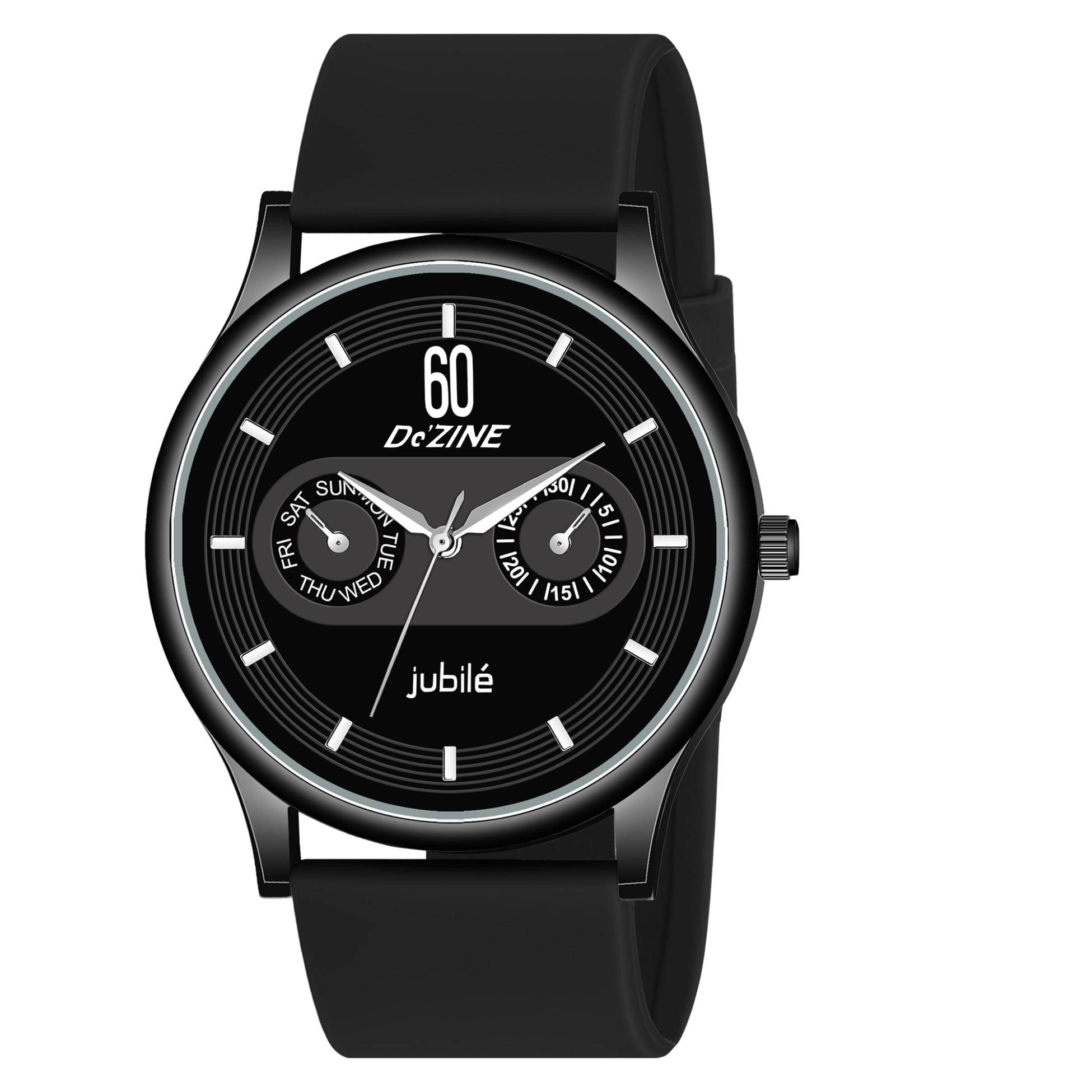     			Dezine Black Silicon Analog Men's Watch