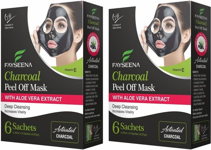     			Fayseena Charcoal Peel Off Mask, Aloe Vera Extract, Deep Cleansing - 20ml (Pack of 12)