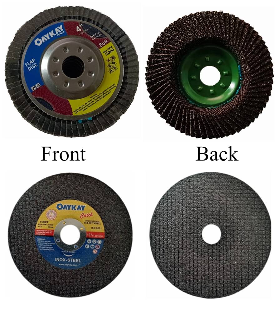 Flap Disc Metal Backing 4x80 Grit & Cutting Wheel Catch Black 4 inch (Pack of 5+5 Pcs) Oaykay Hand Tool Flap Disc Metal Backing 4x80 Grit & Cutting Wheel Catch Black 4 inch (Pack of 5+5 Pcs) Oaykay Hand Tool