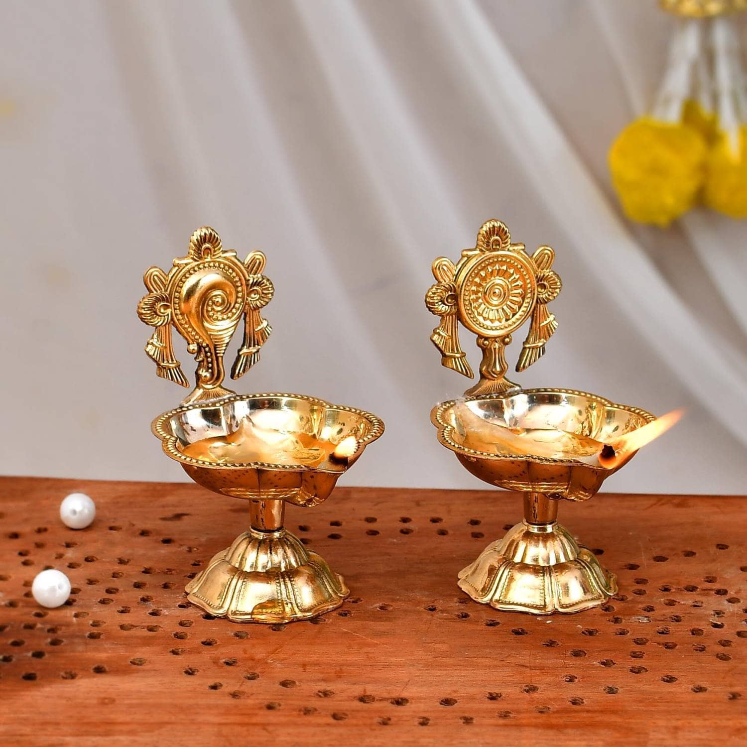 Heaven Decor Brass Table Diya - Pack of 2